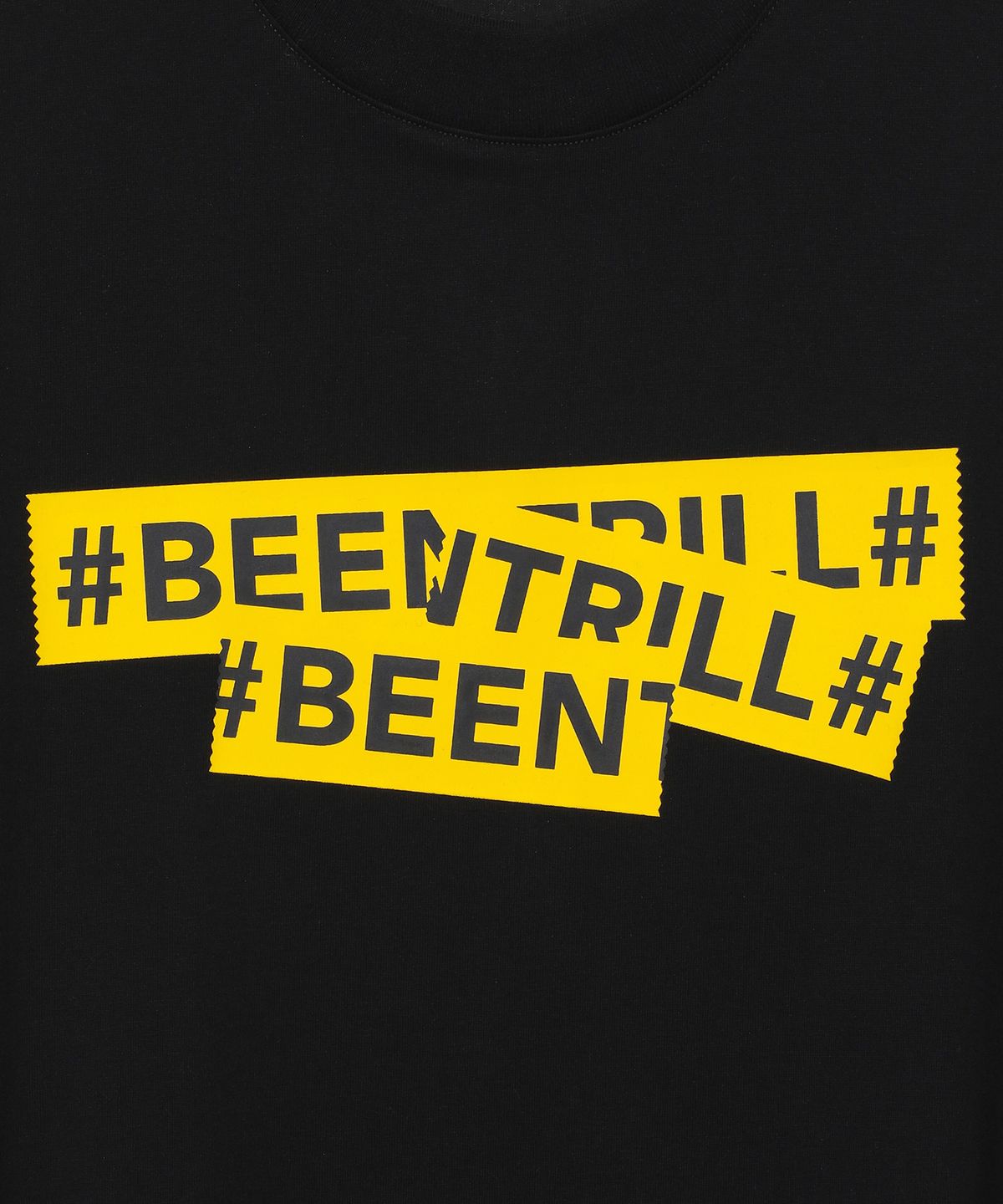 빈트릴(BEENTRILL) 시그니처 테이핑 티셔츠(블랙)