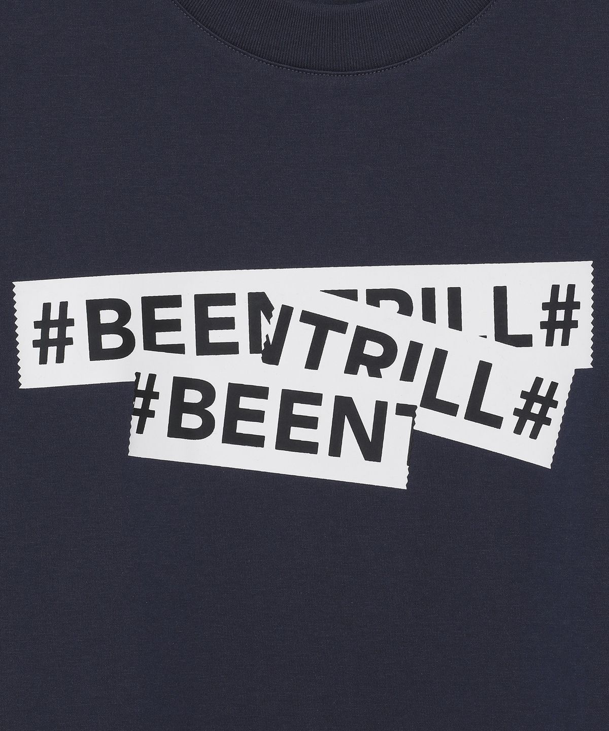 빈트릴(BEENTRILL) 시그니처 테이핑 티셔츠(인디고)