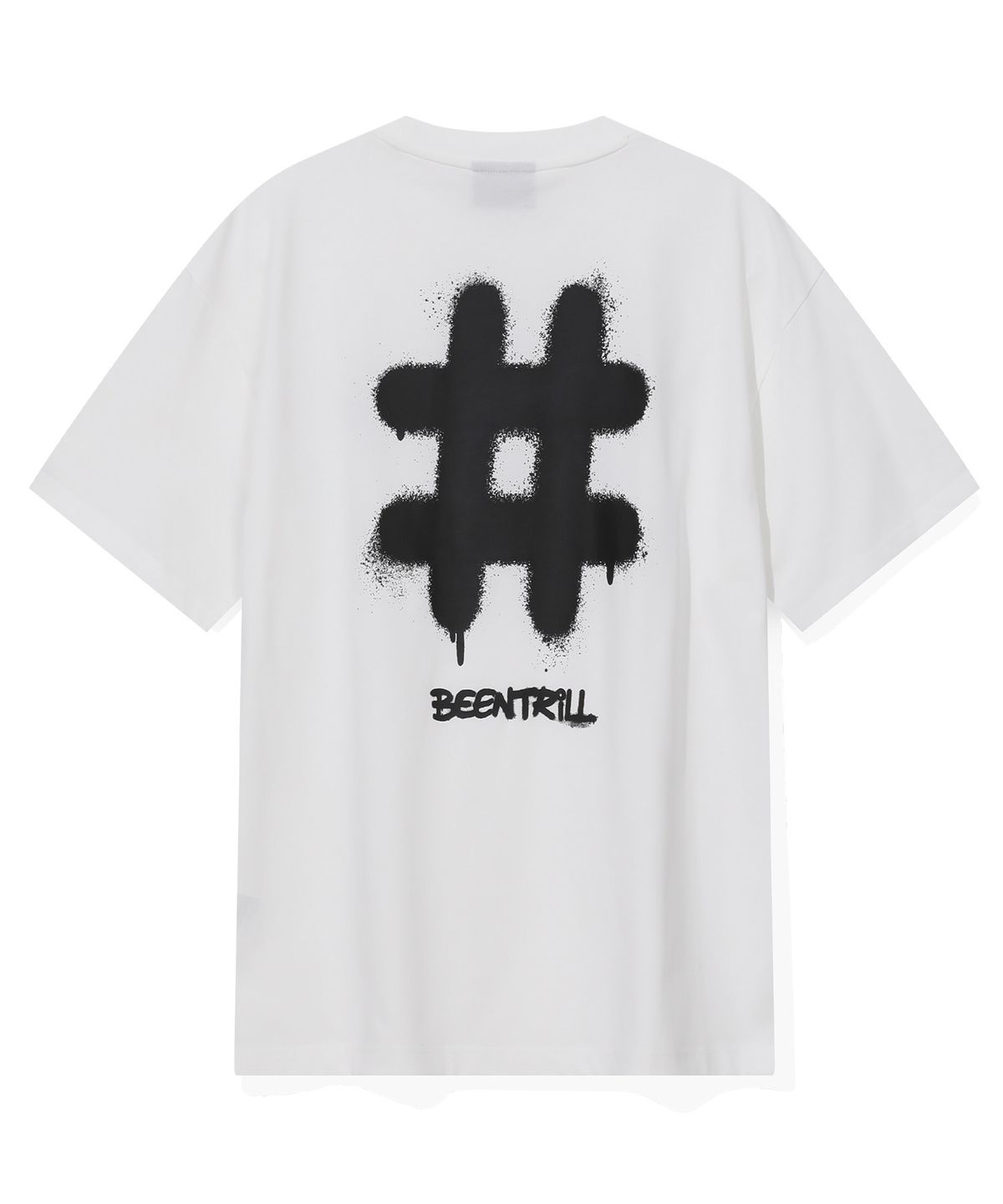 빈트릴(BEENTRILL) 스프레이 로고 티셔츠(오프 화이트)