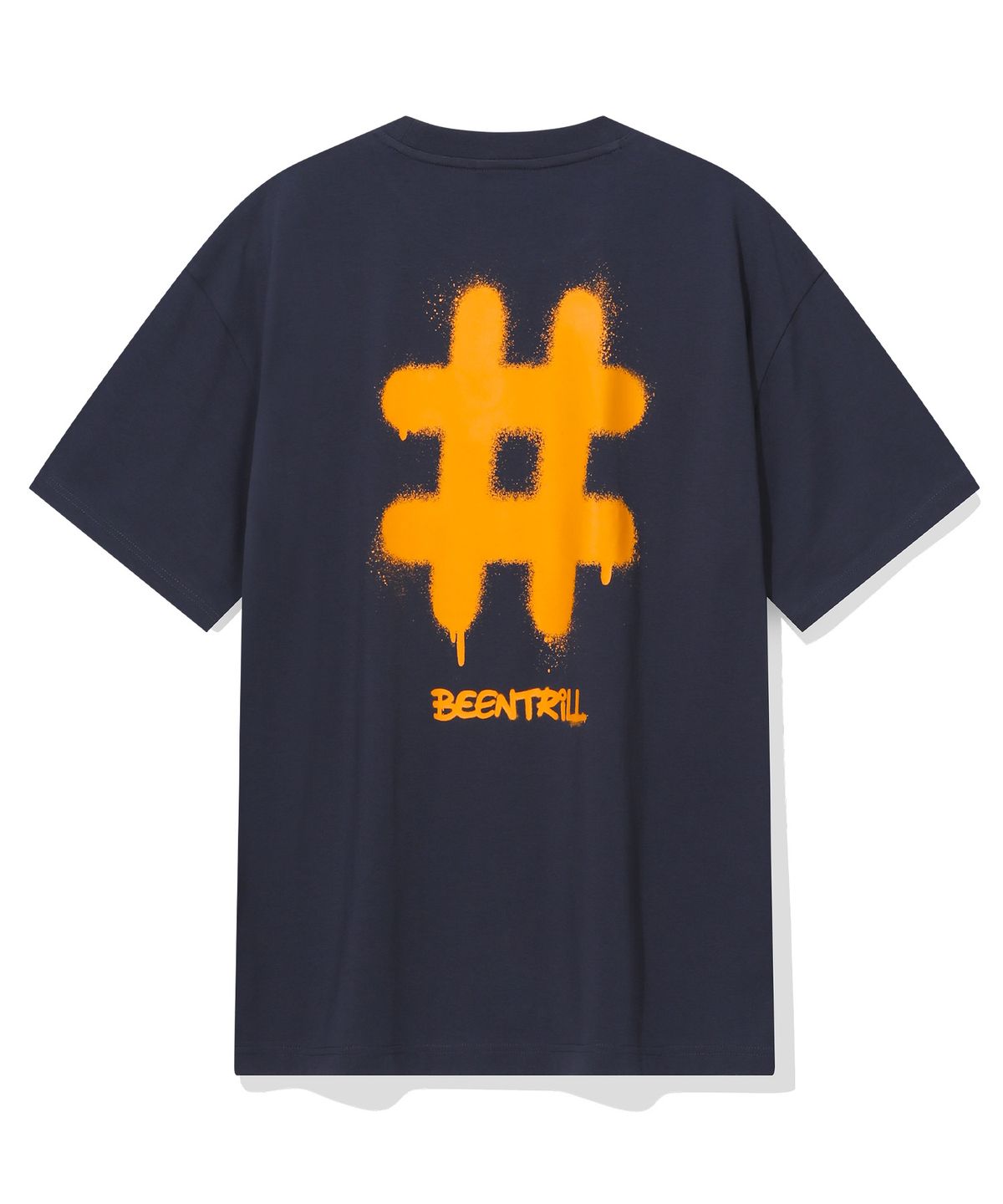 빈트릴(BEENTRILL) 스프레이 로고 티셔츠(인디고)