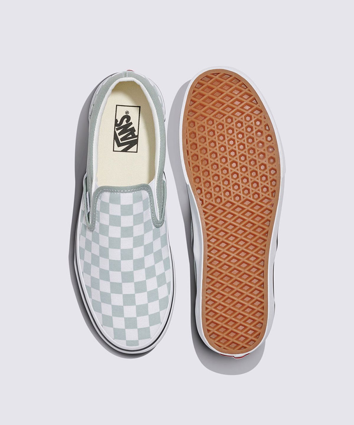 반스(VANS) 클래식 슬립온 - (컬러 띠어리) 체커보드 퓨어 그레이 / VN000D5PEPO1