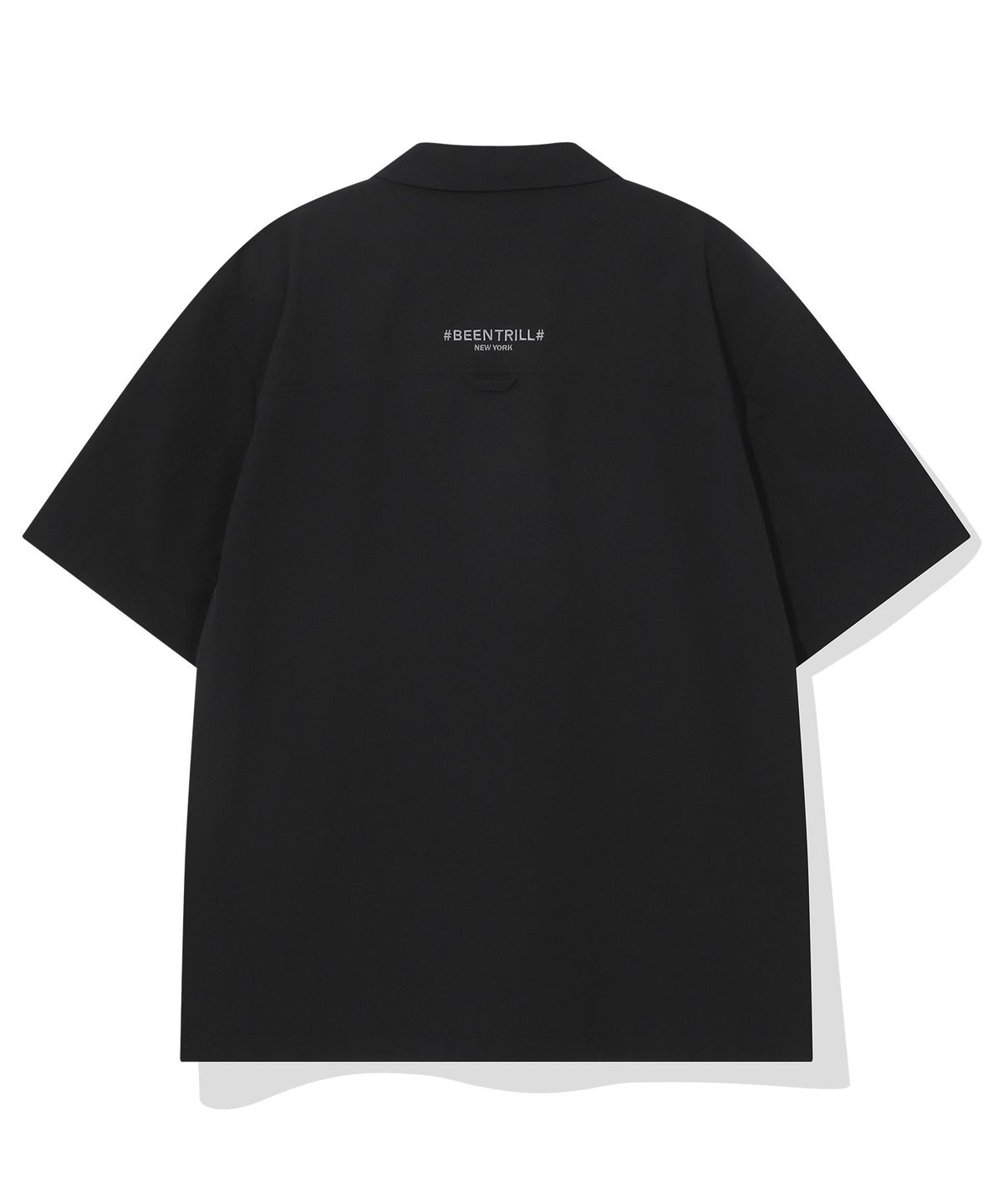 빈트릴(BEENTRILL) 우븐 테크 하프 셔츠(블랙)