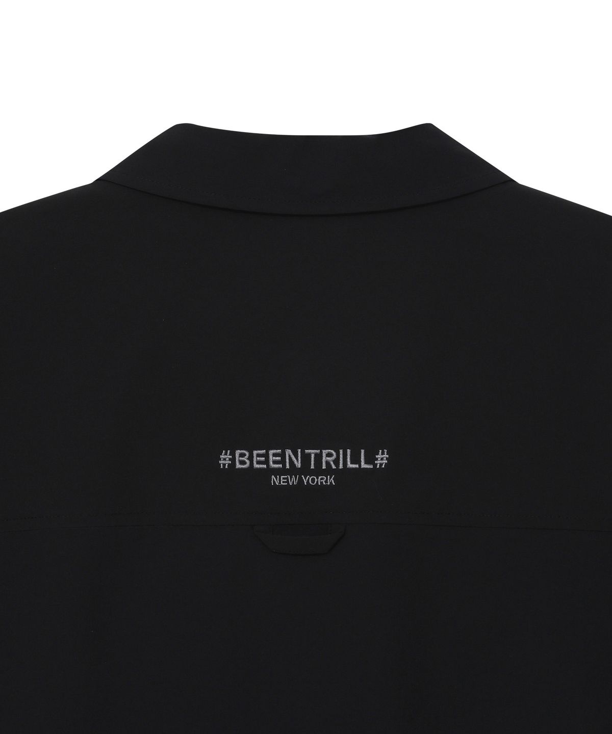 빈트릴(BEENTRILL) 우븐 테크 하프 셔츠(블랙)