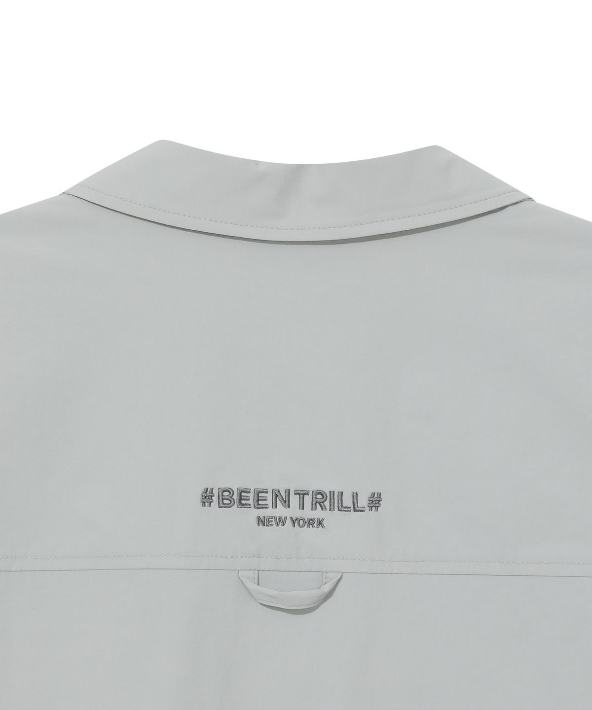 빈트릴(BEENTRILL) 우븐 테크 하프 셔츠(라이트 그레이)