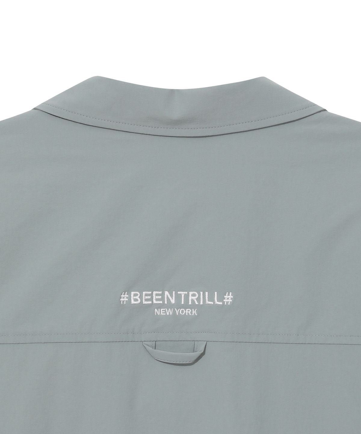 빈트릴(BEENTRILL) 우븐 테크 하프 셔츠(라이트 카키)