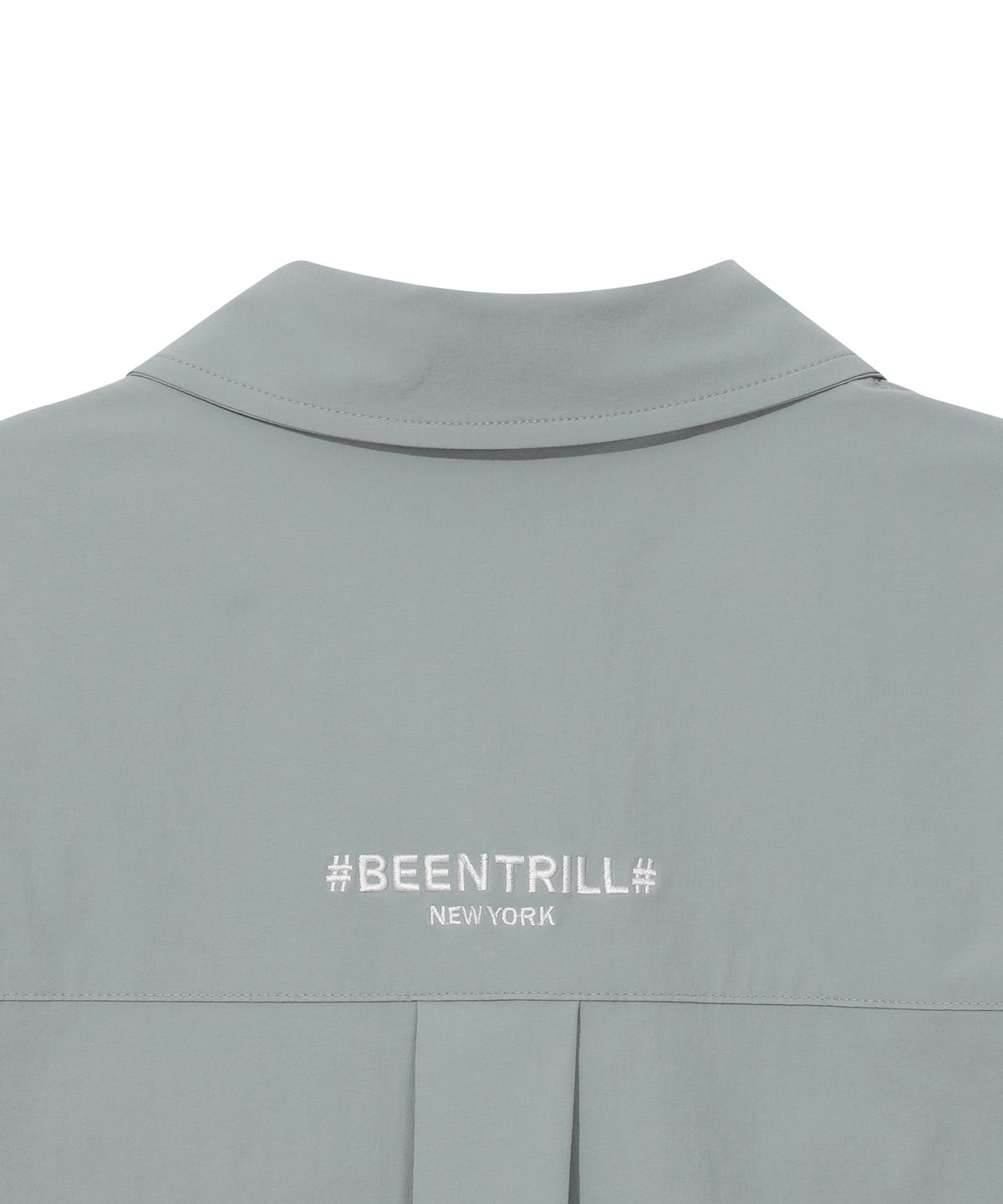 빈트릴 뉴욕(BEENTRILL NEWYORK) 우먼즈 우븐 테크 크롭 셔츠(라이트 카키)
