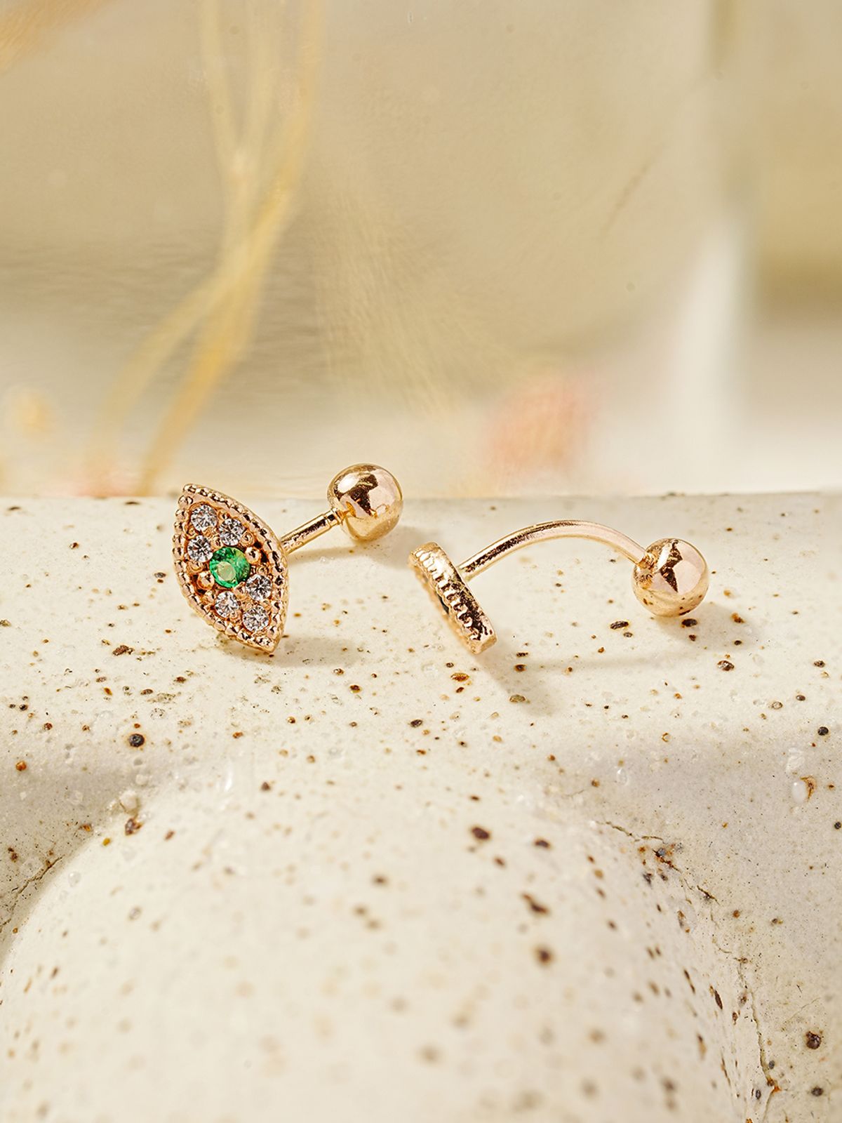 미니멀피어싱(MINIMALPIERCING) 14K 이블아이 룩 피어싱 귀걸이