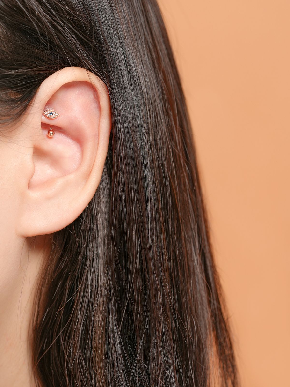 미니멀피어싱(MINIMALPIERCING) 14K 이블아이 룩 피어싱 귀걸이