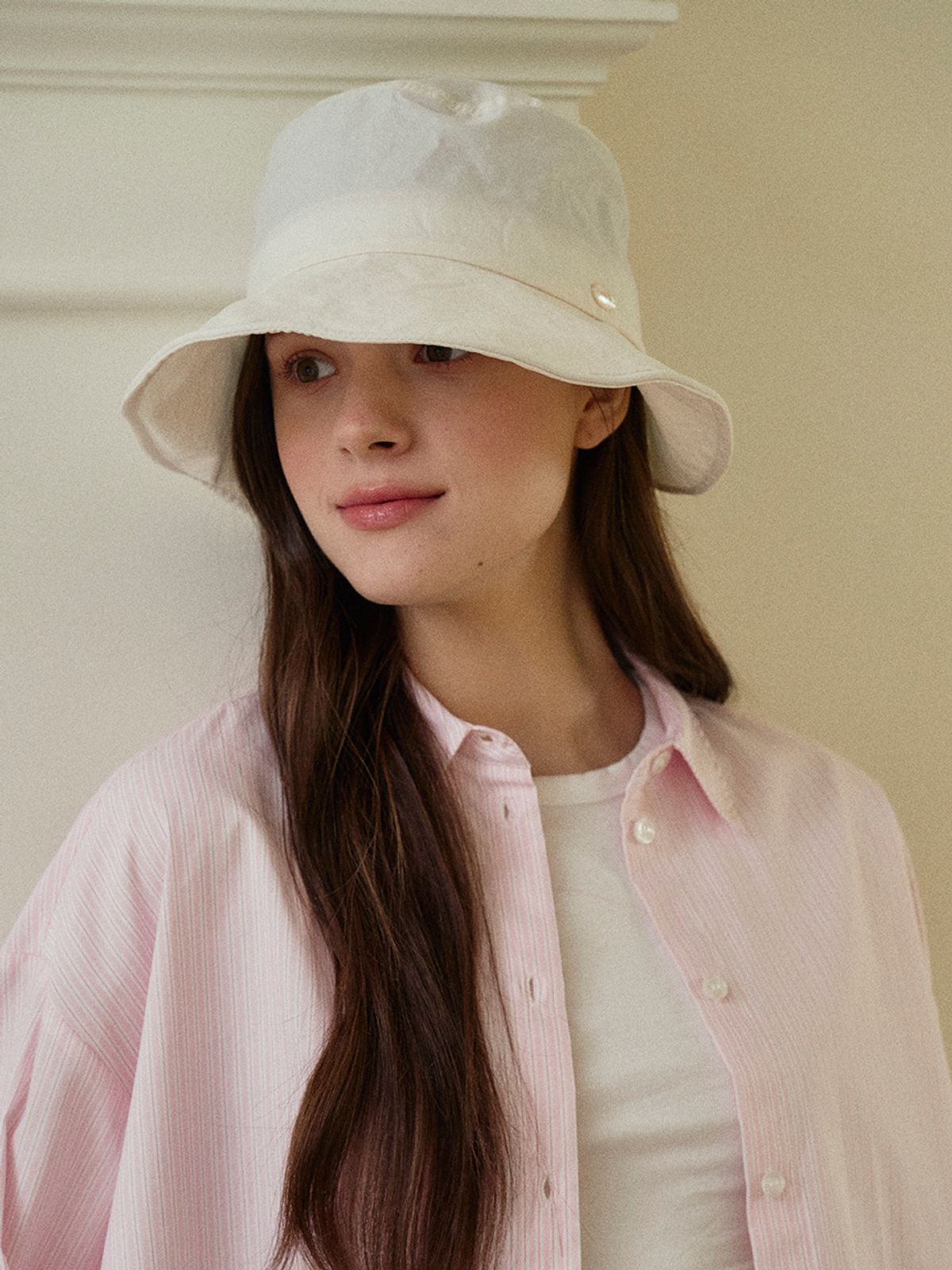 메르헨(MERCHEN) Cotton string bucket hat_3color