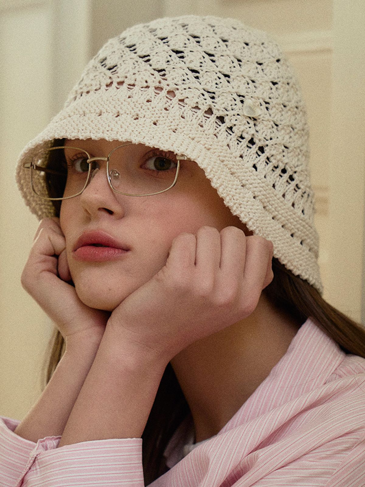 메르헨(MERCHEN) Melly crochet bucket hat_3color