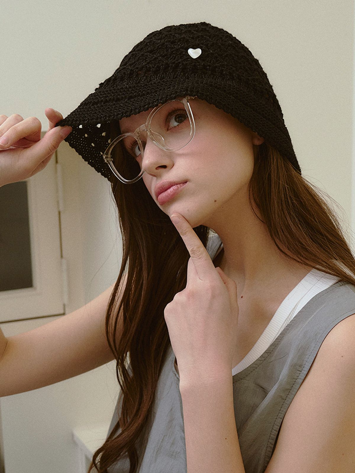 메르헨(MERCHEN) Melly crochet bucket hat_3color