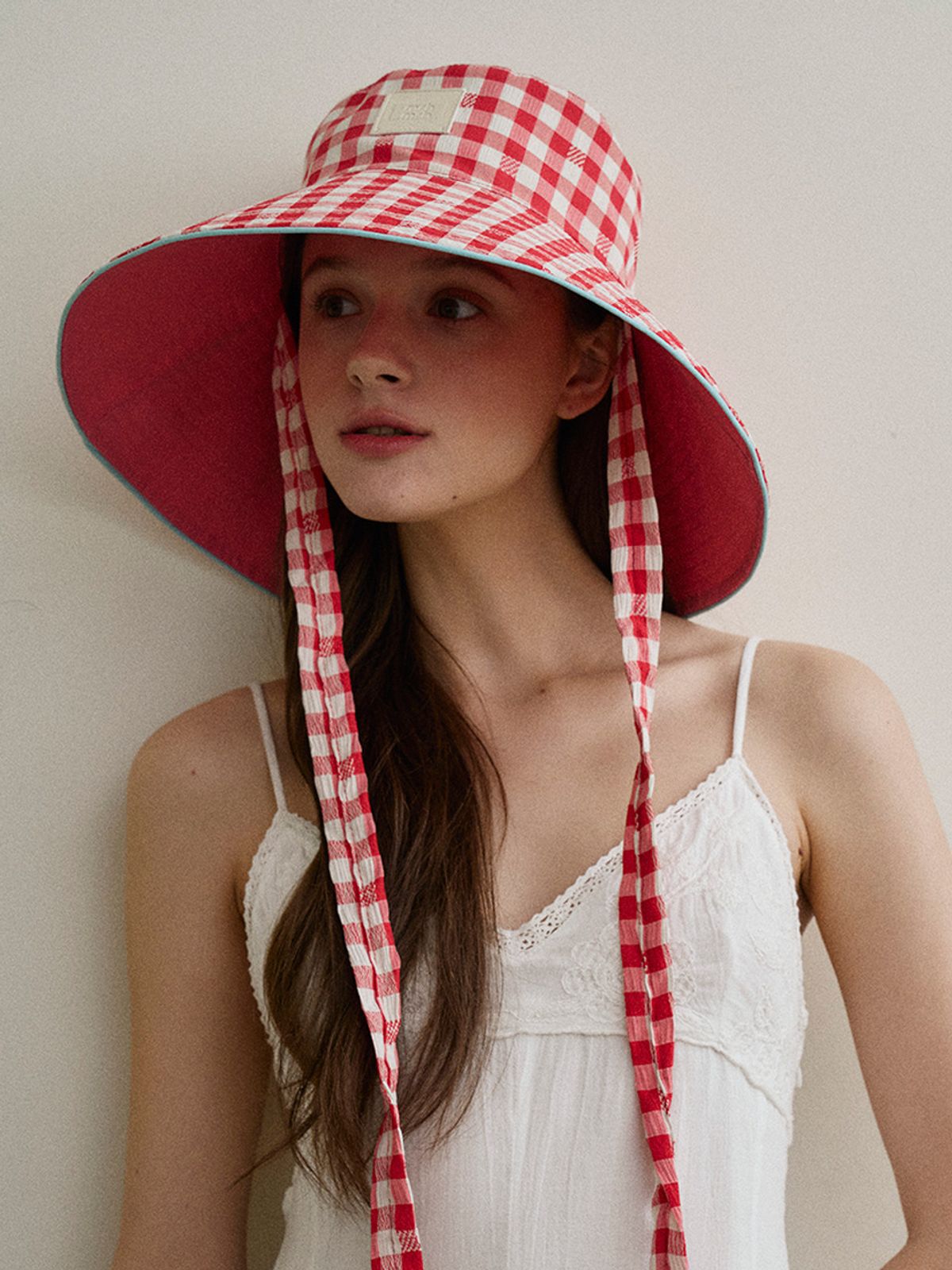 메르헨(MERCHEN) [양면] Check over-fit strap bucket hat_5color
