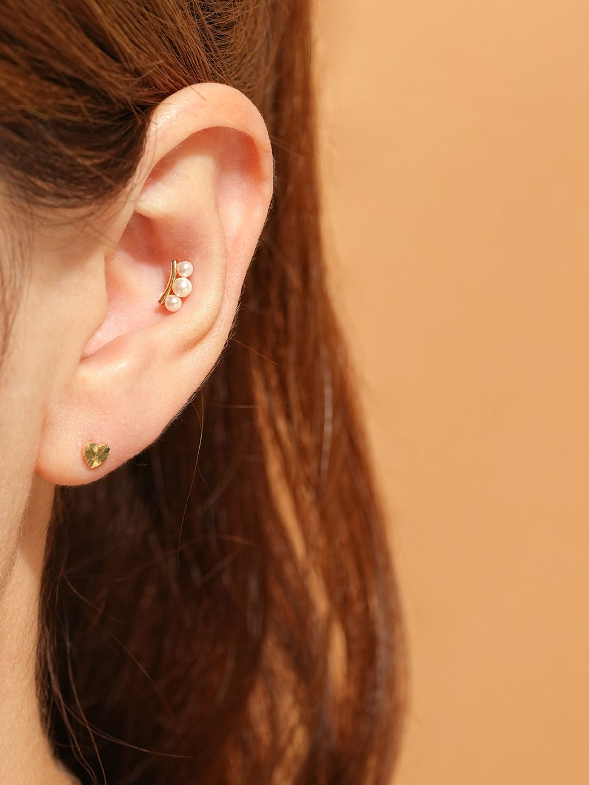 미니멀피어싱(MINIMALPIERCING) 14K 블룸 펄 진주 피어싱 귀걸이