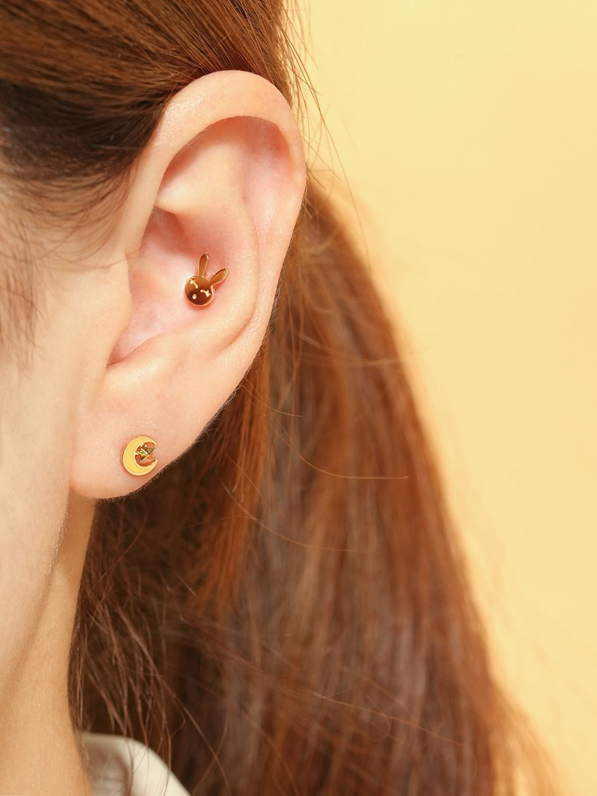 미니멀피어싱(MINIMALPIERCING) 14K 해피 래빗 피어싱 귀걸이