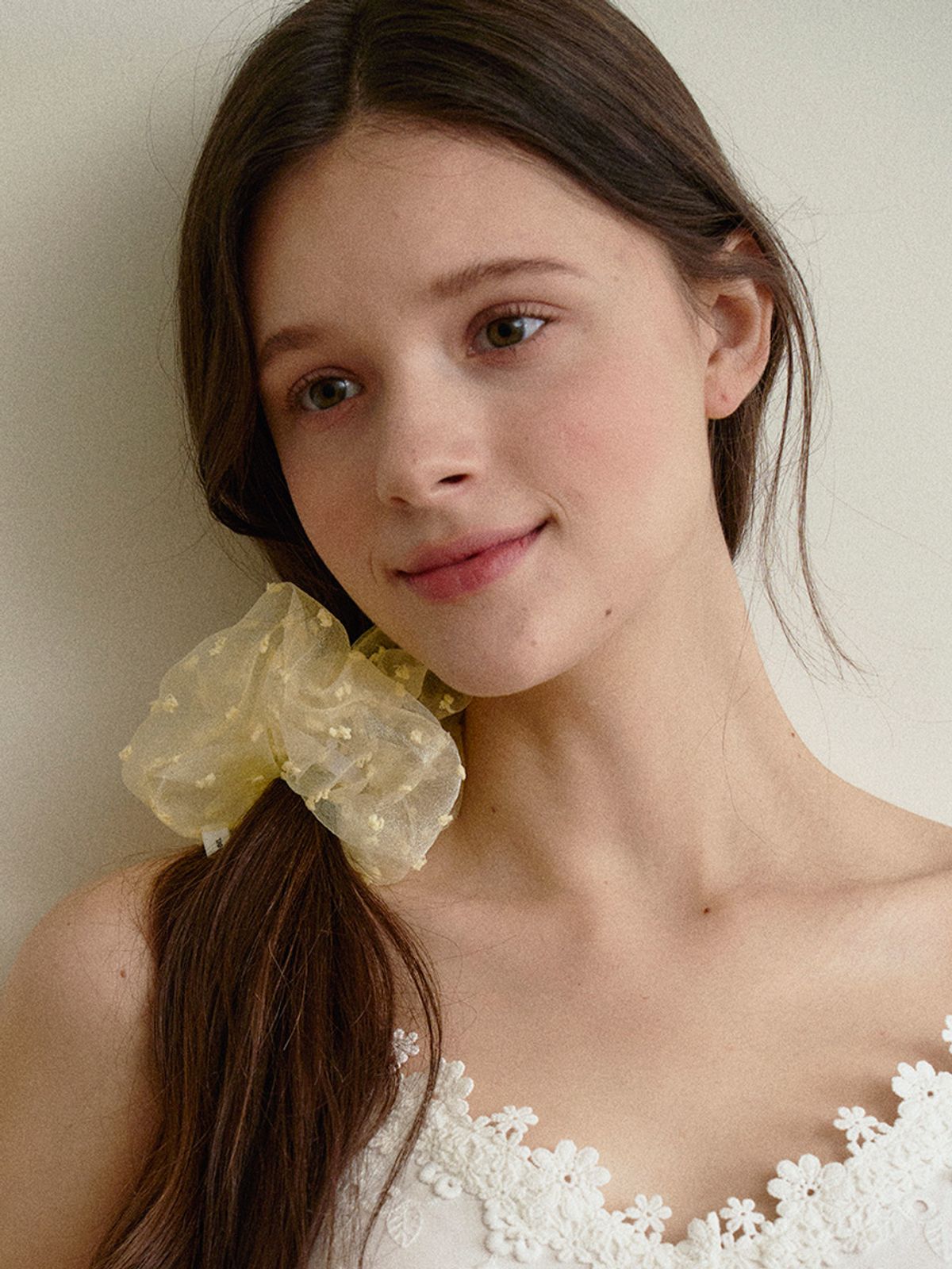 메르헨(MERCHEN) Snow flake mesh scrunch_7color