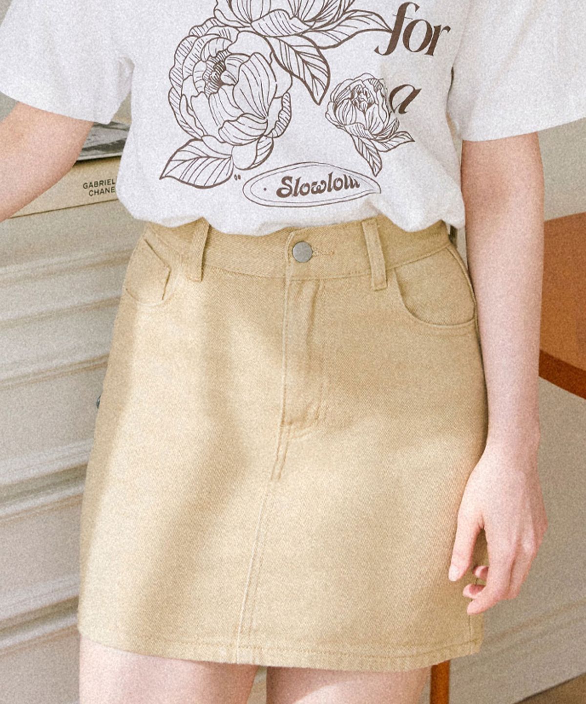 슬로우롤리(SLOWLOLLI) Cotton mini skirt_4 Colors