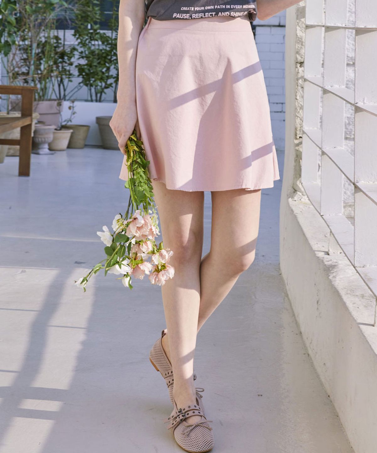슬로우롤리(SLOWLOLLI) Flared mini skirt_5 Colors