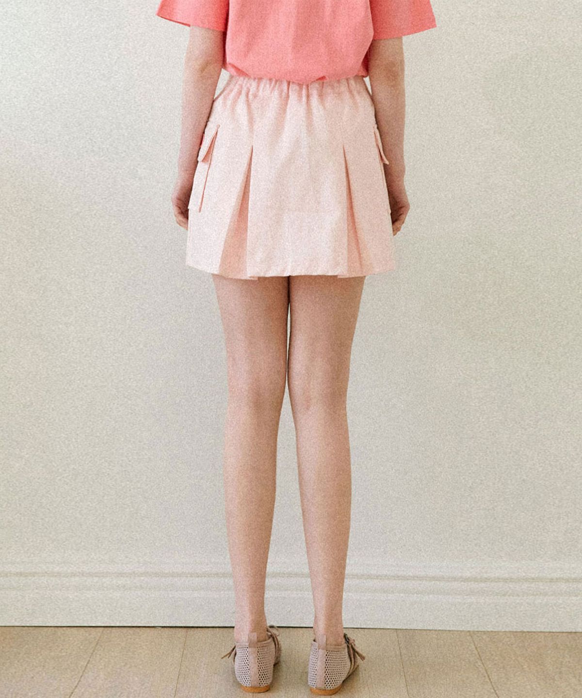 슬로우롤리(SLOWLOLLI) Cargo mini skirt - Pink
