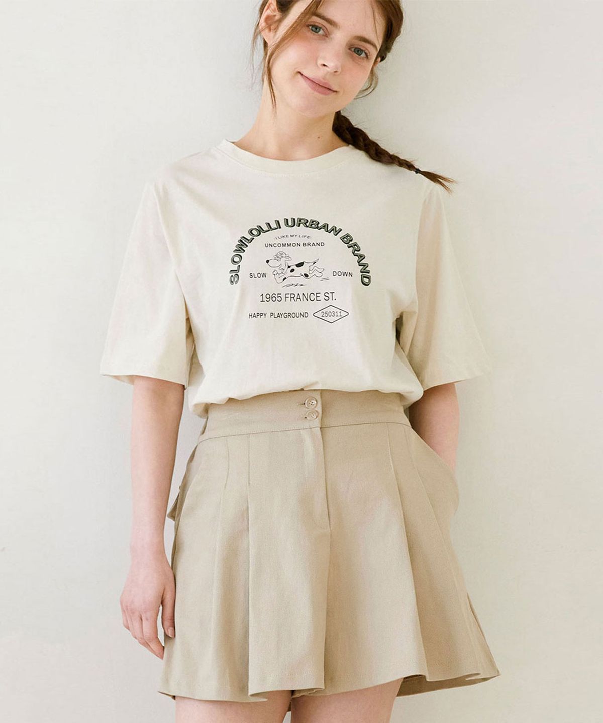 슬로우롤리(SLOWLOLLI) Two-button pintuck pants_3 Colors