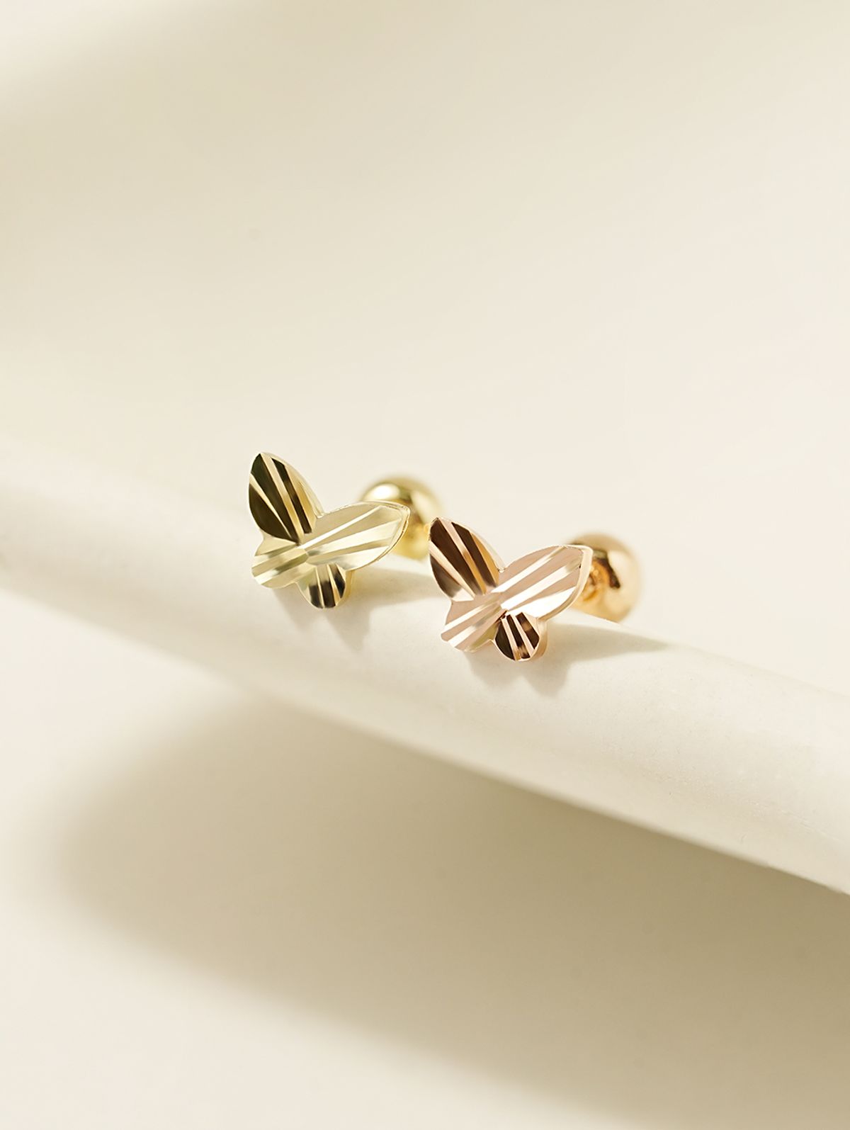 미니멀피어싱(MINIMALPIERCING) 14K 컷팅 버터플라이 피어싱 귀걸이