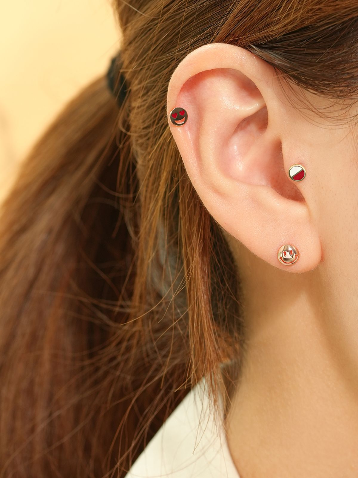 미니멀피어싱(MINIMALPIERCING) 14K 하트 동그리 피어싱 귀걸이