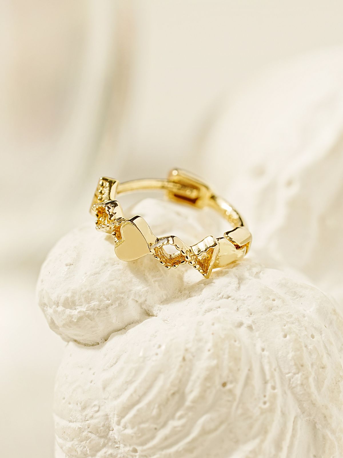 미니멀피어싱(MINIMALPIERCING) 14K 18K 포인트 하트 링귀걸이