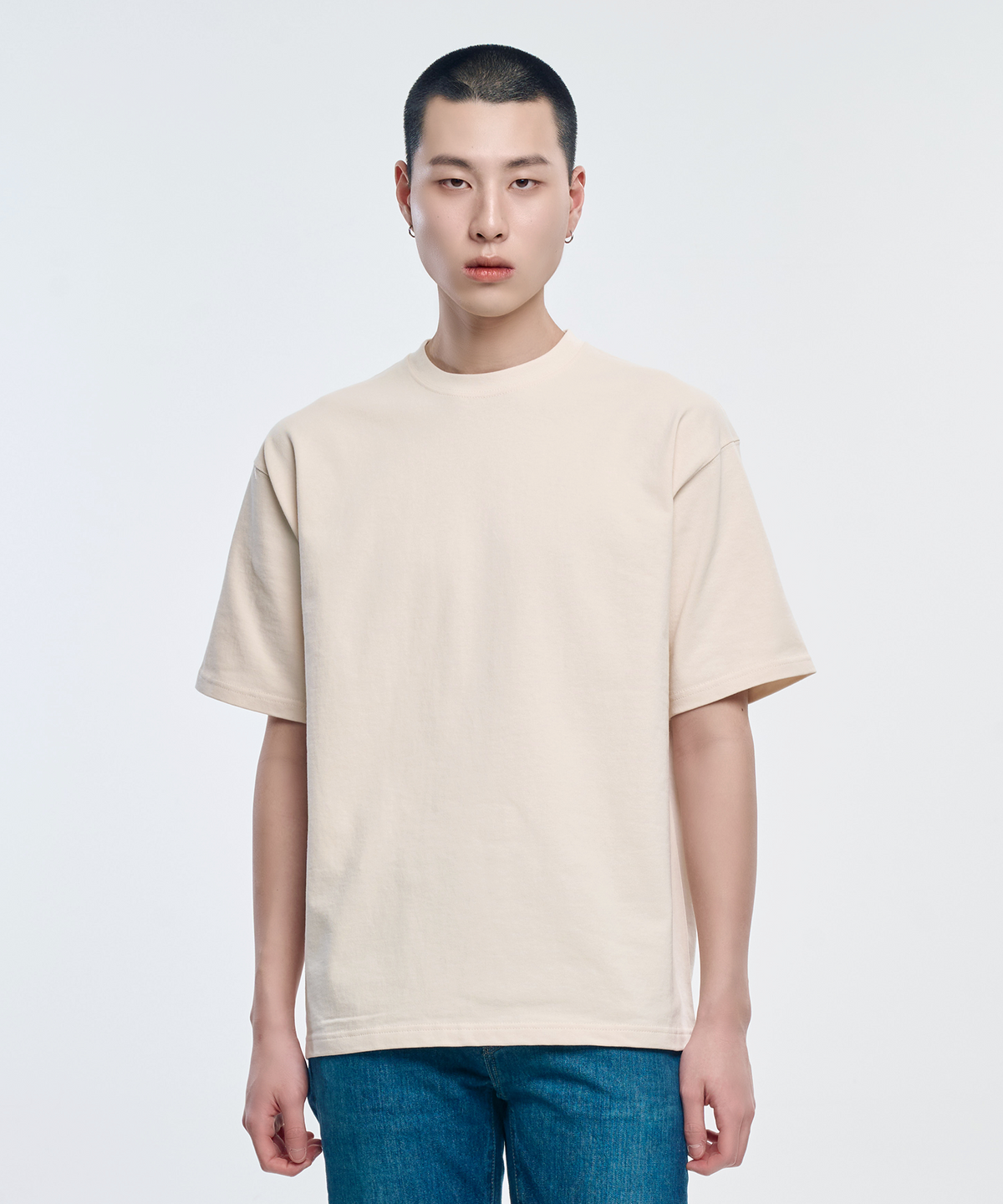 유나이티드 애슬(UNITED ATHLE) 9.1oz 헤비 듀티 반팔 티셔츠_빈티지 내추럴