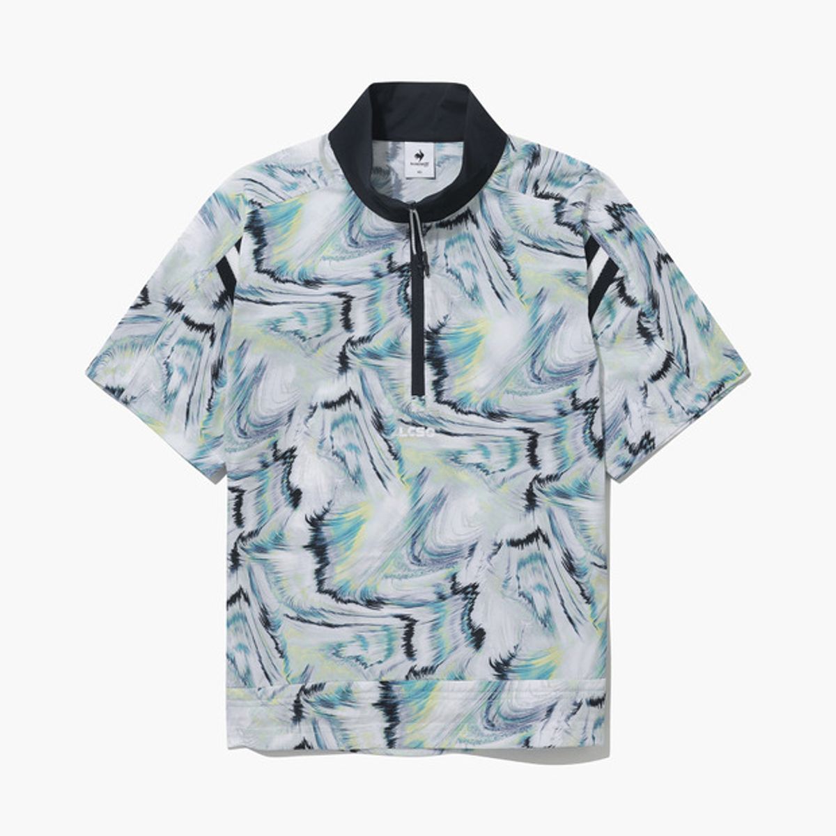 르꼬끄 골프(LECOQ GOLF) 여성 배색 밴드 포인트 우븐 반집업 티셔츠 (GQ122LTS35)