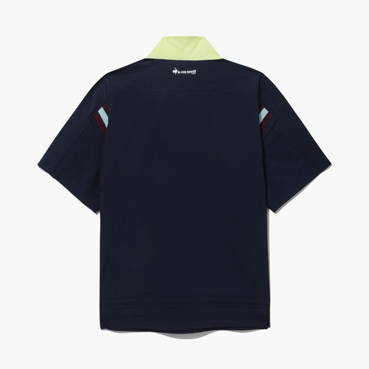 르꼬끄 골프(LECOQ GOLF) 여성 배색 밴드 포인트 우븐 반집업 티셔츠 (GQ122LTS35)