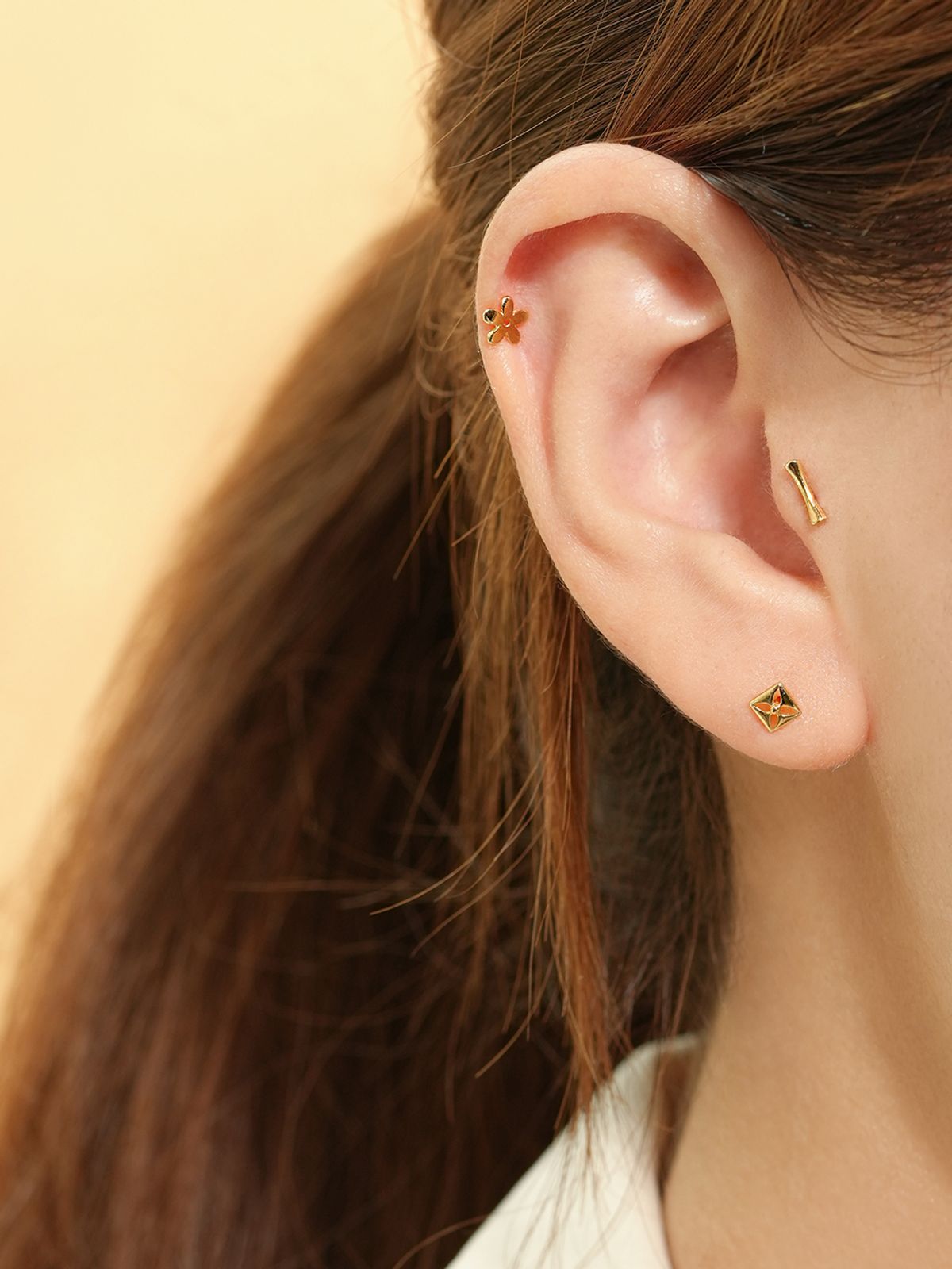 미니멀피어싱(MINIMALPIERCING) 14K 심플 볼륨 스틱 피어싱 귀걸이