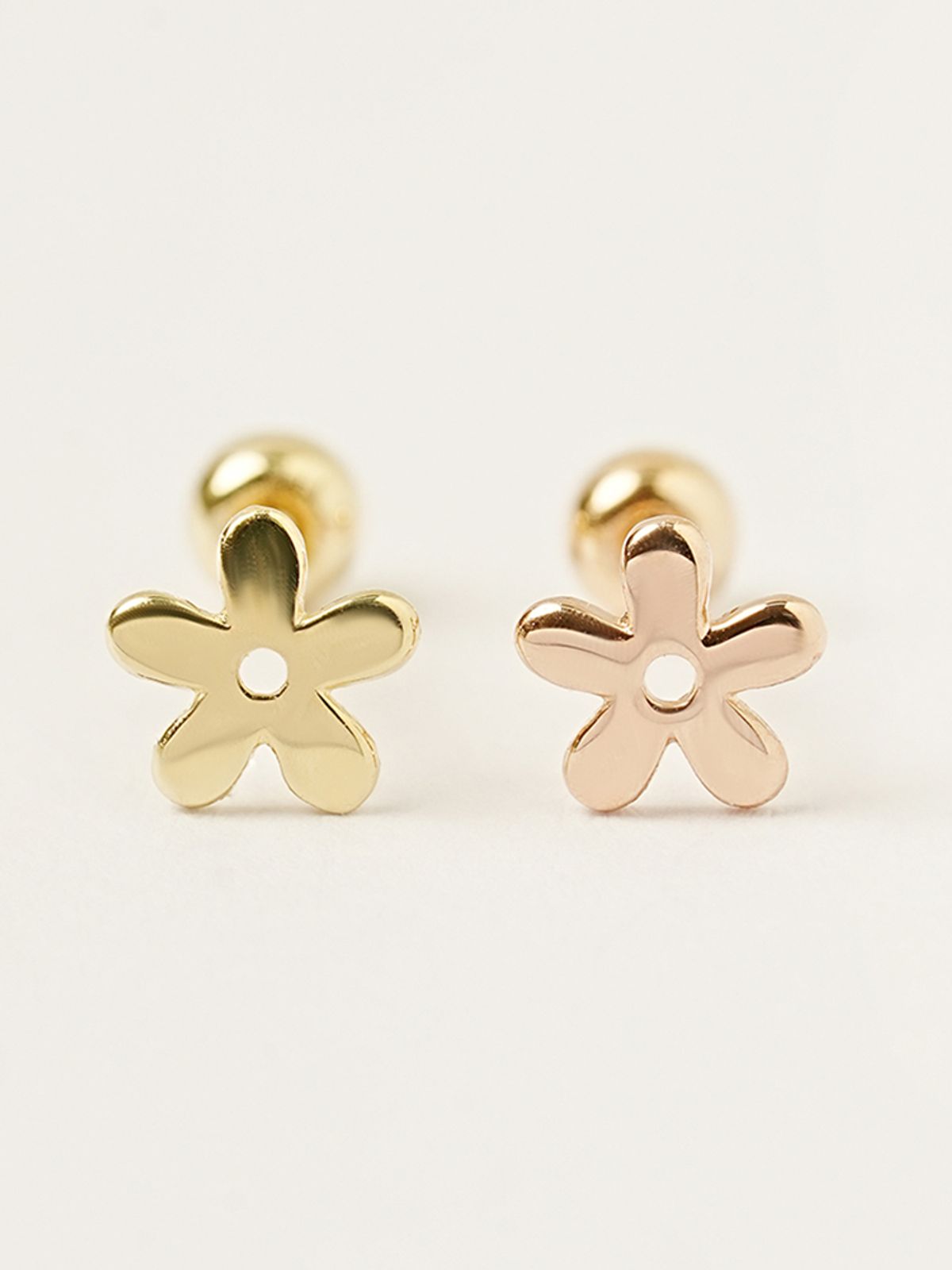 미니멀피어싱(MINIMALPIERCING) 14K 민자 다섯 꽃잎 피어싱 귀걸이