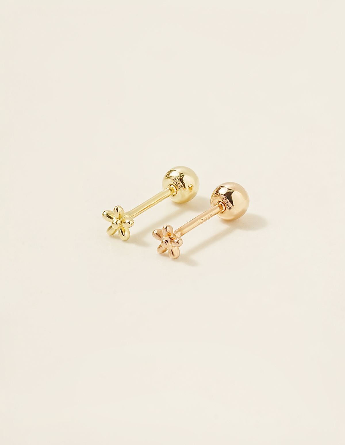 미니멀피어싱(MINIMALPIERCING) 14K 초 미니볼 플라워 피어싱 귀걸이