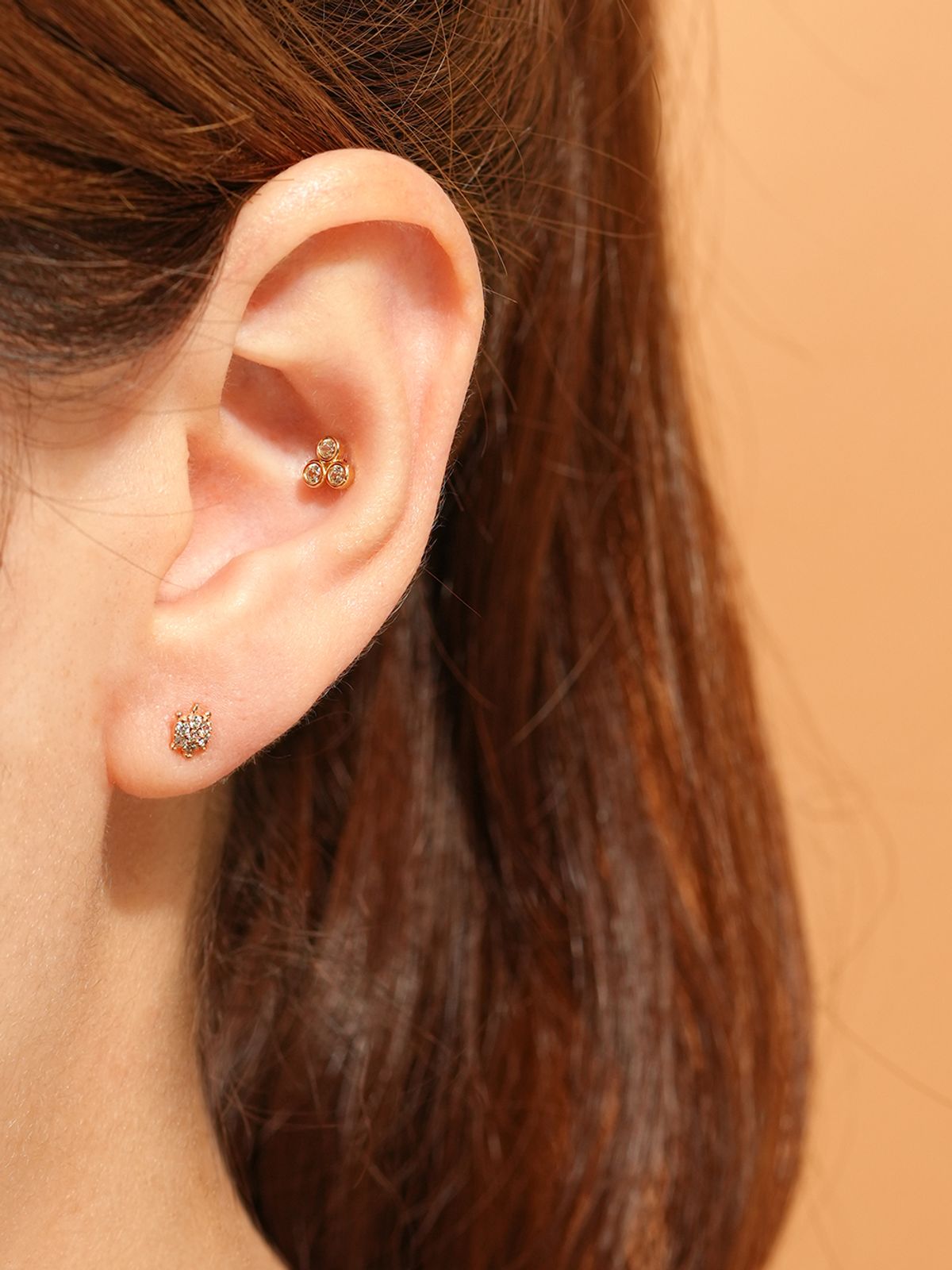 미니멀피어싱(MINIMALPIERCING) 14K 샤이니 럭키 거북이 피어싱 귀걸이