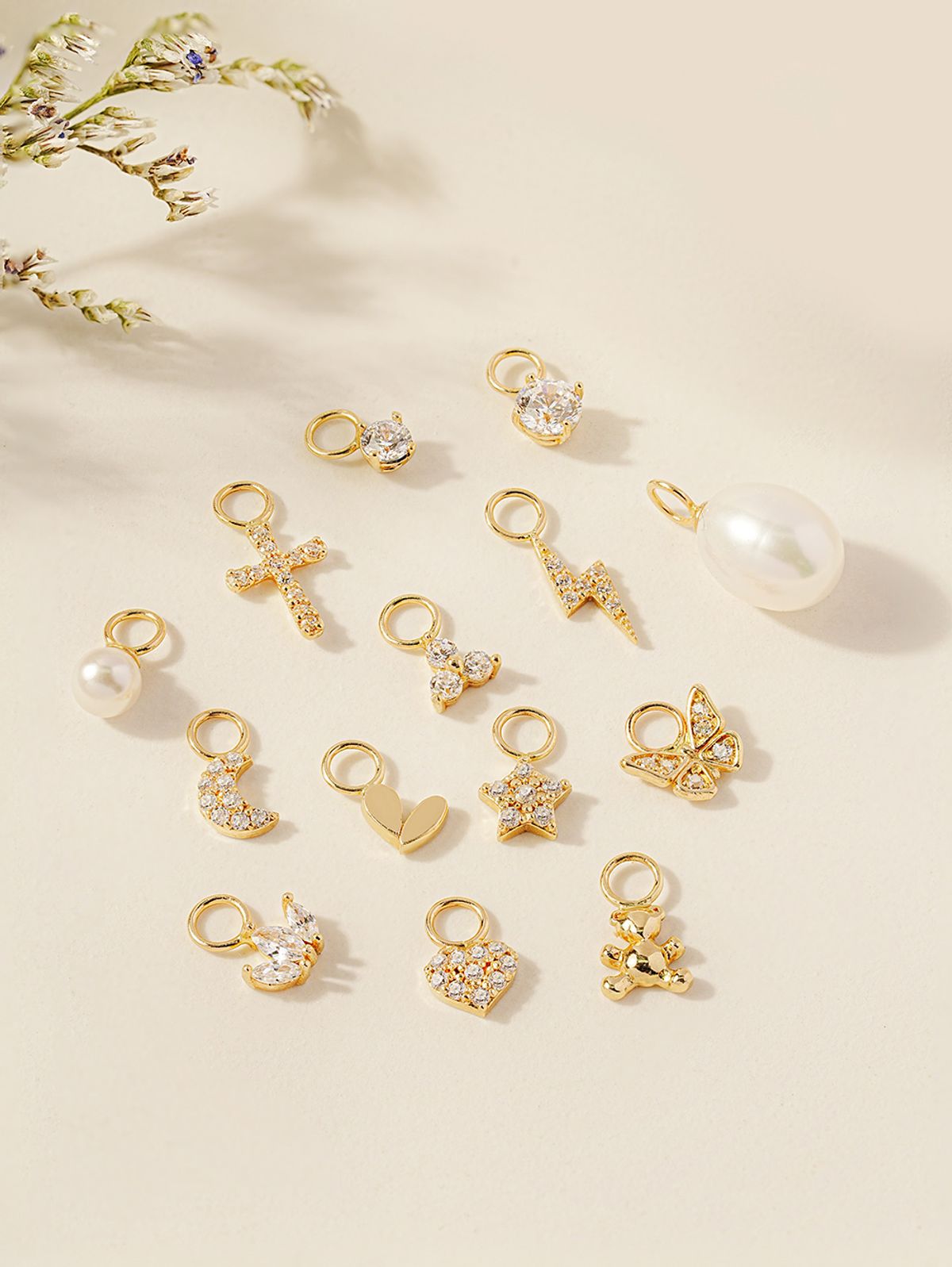 미니멀피어싱(MINIMALPIERCING) 14K 큐빅 진주 하트 원터치 링 귀걸이 참