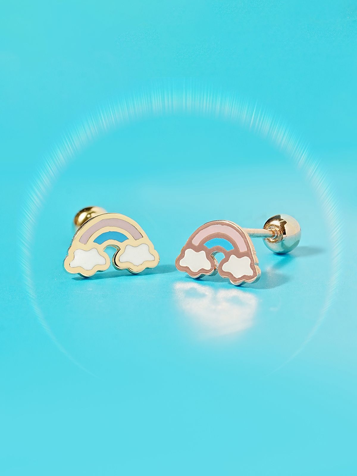 미니멀피어싱(MINIMALPIERCING) 14K 오버 더 레인보우 피어싱 귀걸이