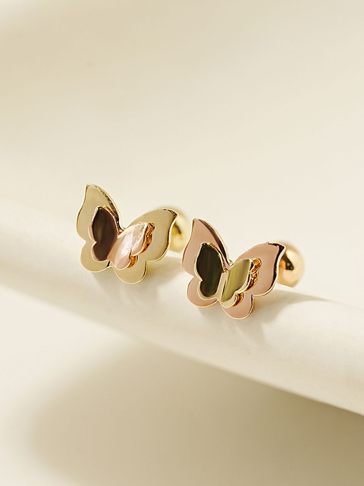 미니멀피어싱(MINIMALPIERCING) 14K 더블 폴드 나비 피어싱 귀걸이