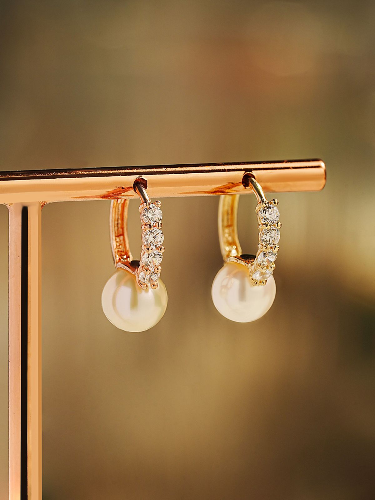 미니멀피어싱(MINIMALPIERCING) 14K 18K 큐빅 담수진주 원터치 링 귀걸이