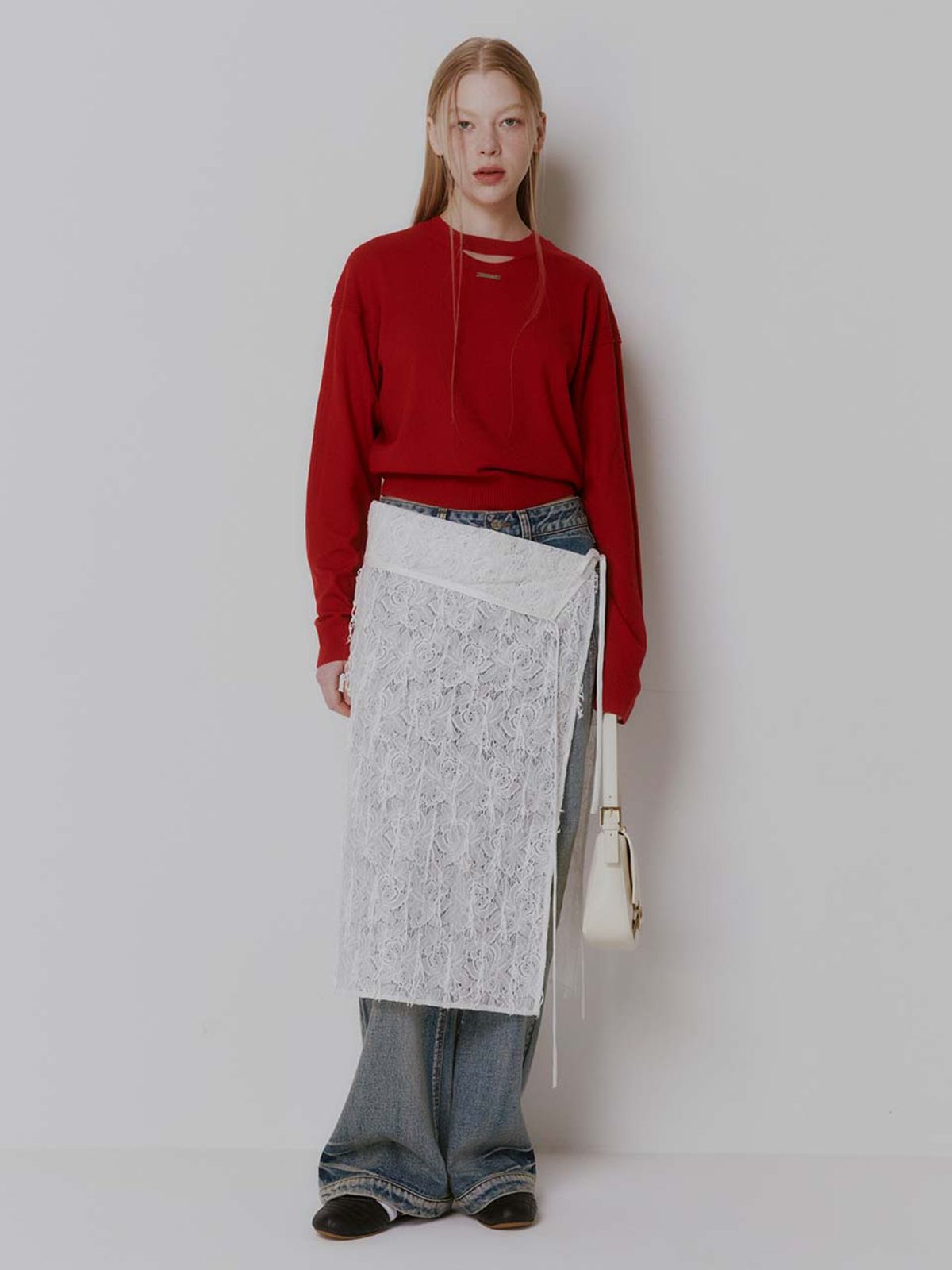 레이브(RAIVE) Lace Skirt + Jersey Pants Set VW5ML477_2color