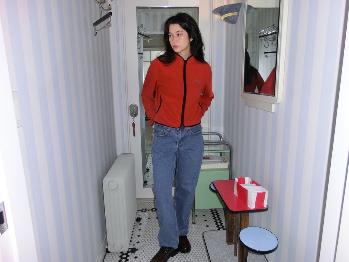 어텐즈(ATTENDS) Every day cozy fleece jacket (Red)