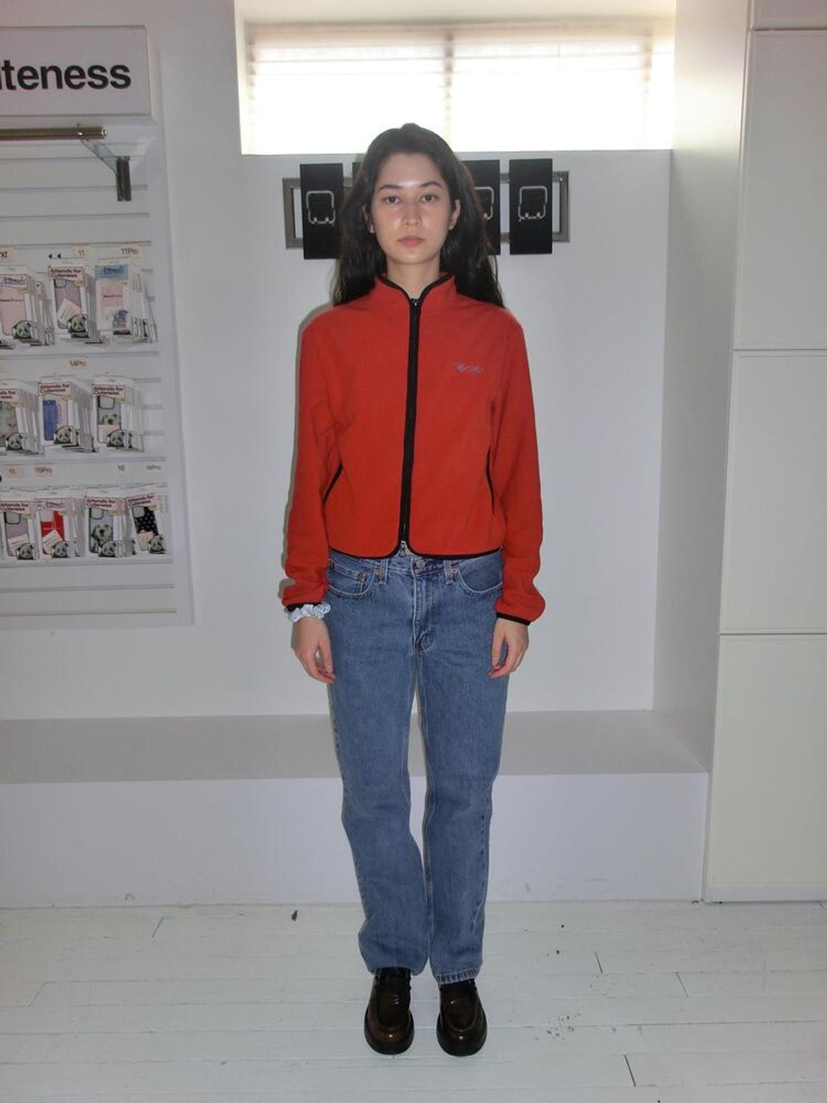 어텐즈(ATTENDS) Every day cozy fleece jacket (Red)
