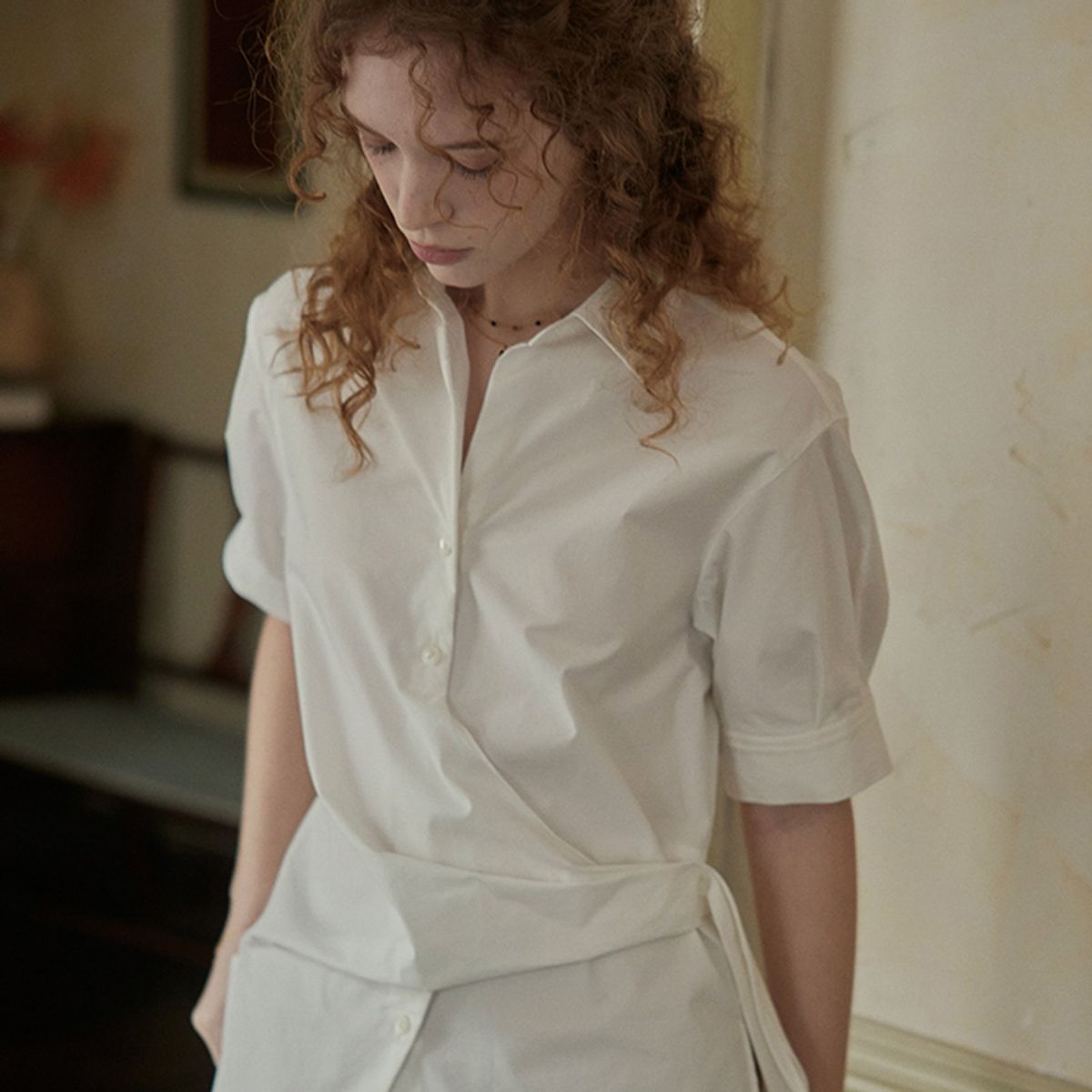 프라우드 마리(PROUD MARY) PM_Side button white shirt