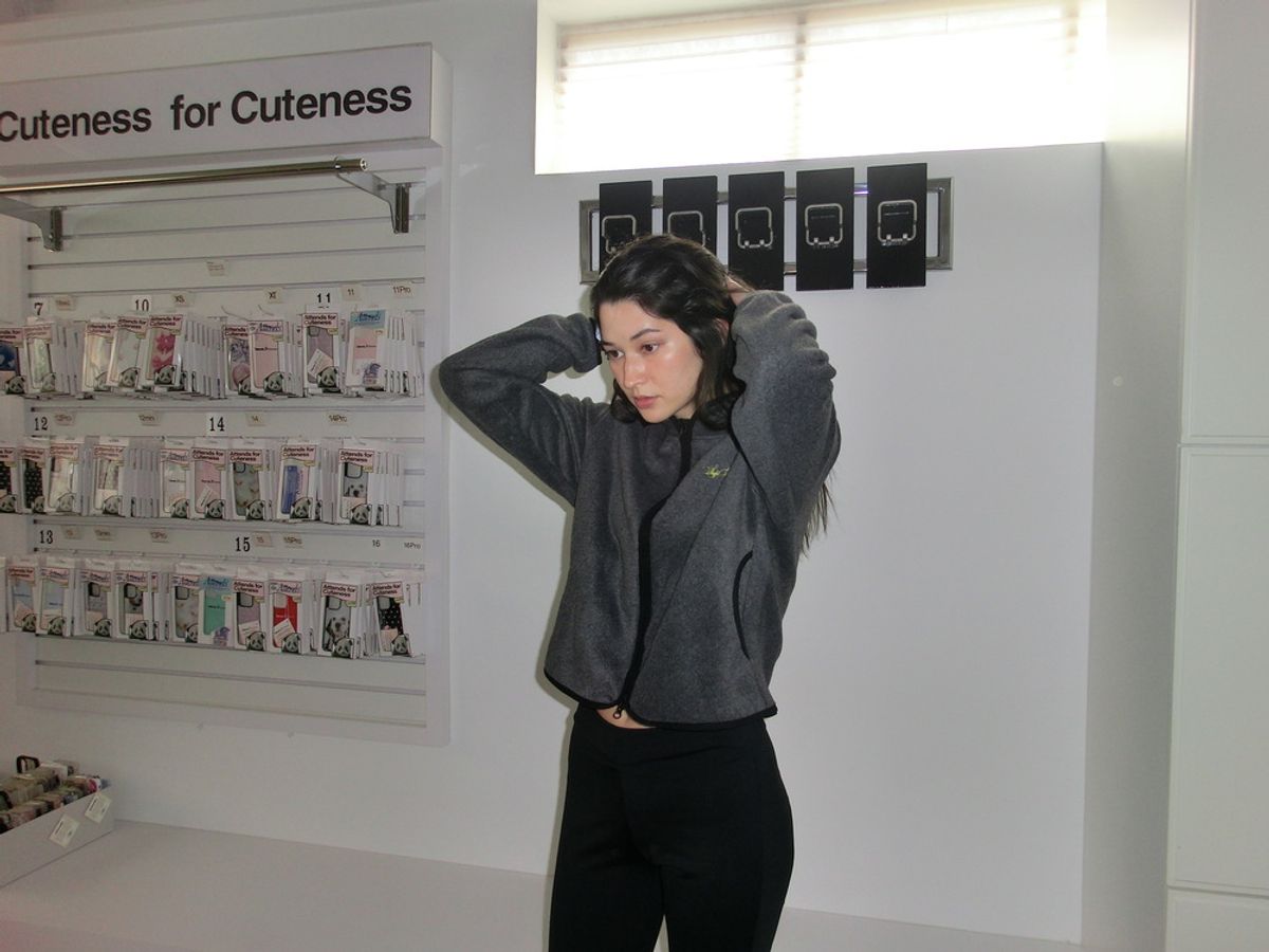 어텐즈(ATTENDS) Every day cozy fleece jacket (Slate gray)