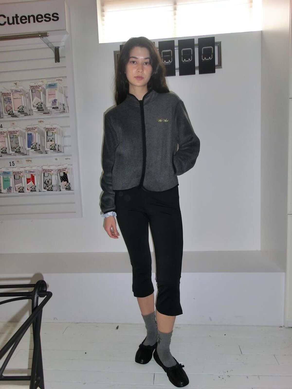 어텐즈(ATTENDS) Every day cozy fleece jacket (Slate gray)