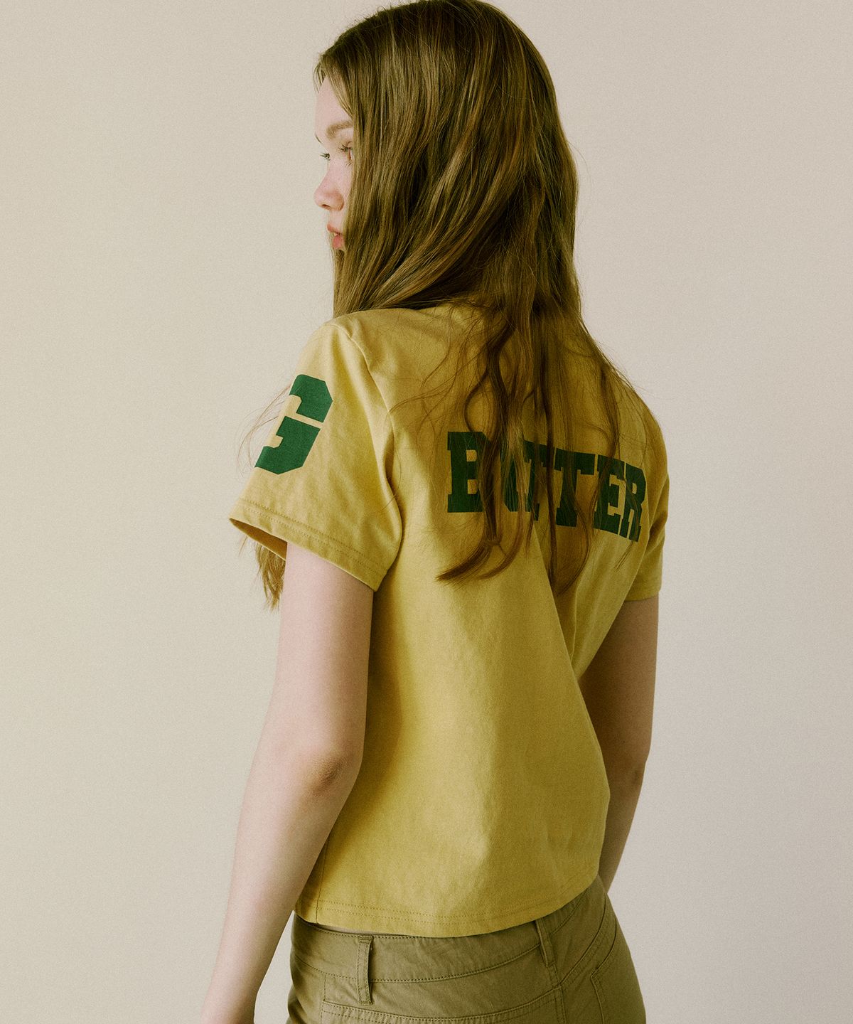 그린버터(GREENBUTTER) GB Logo Tee (Yellow Beige)