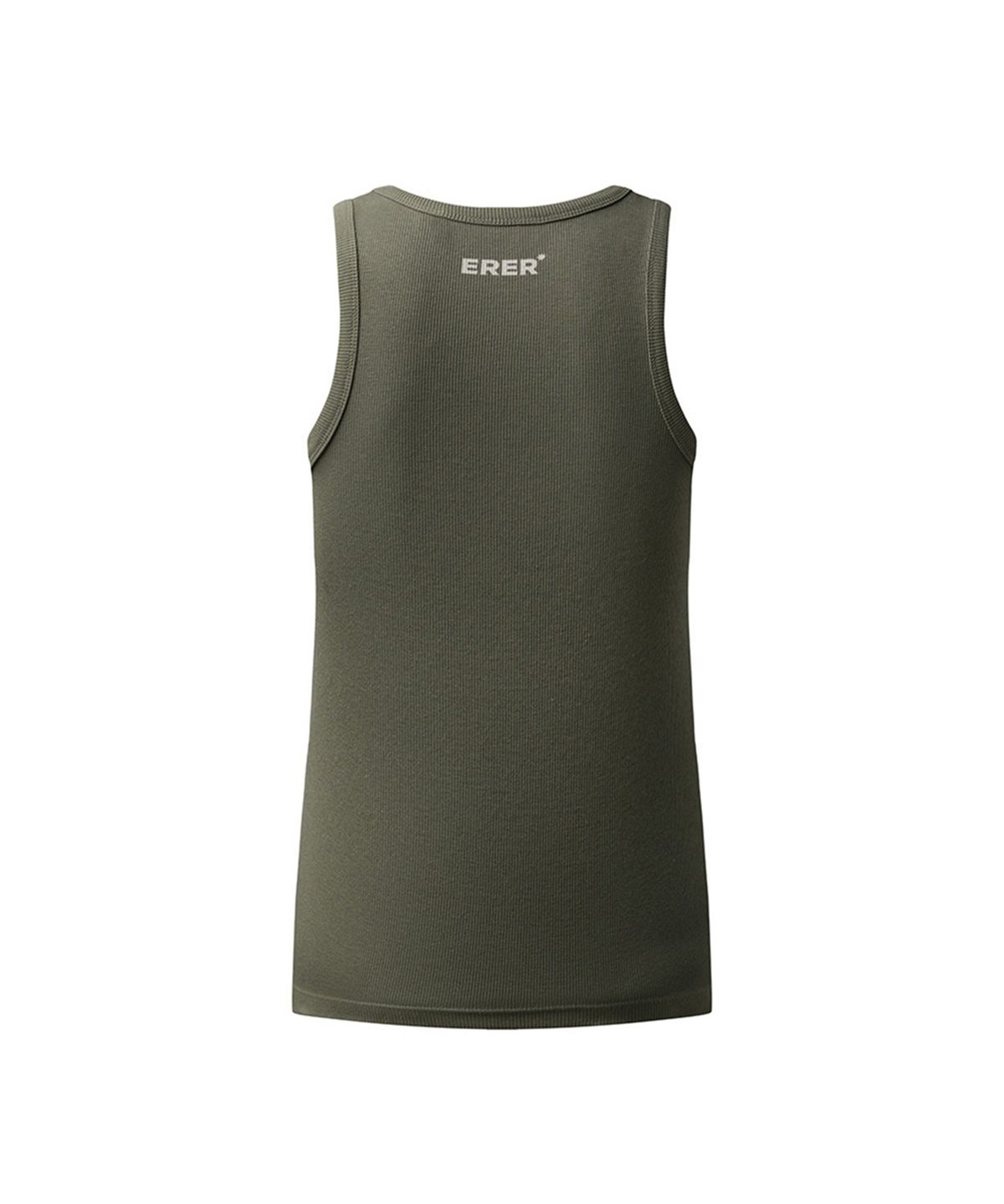 에르에르(ERER) ERER logo ribbed tank top Khaki