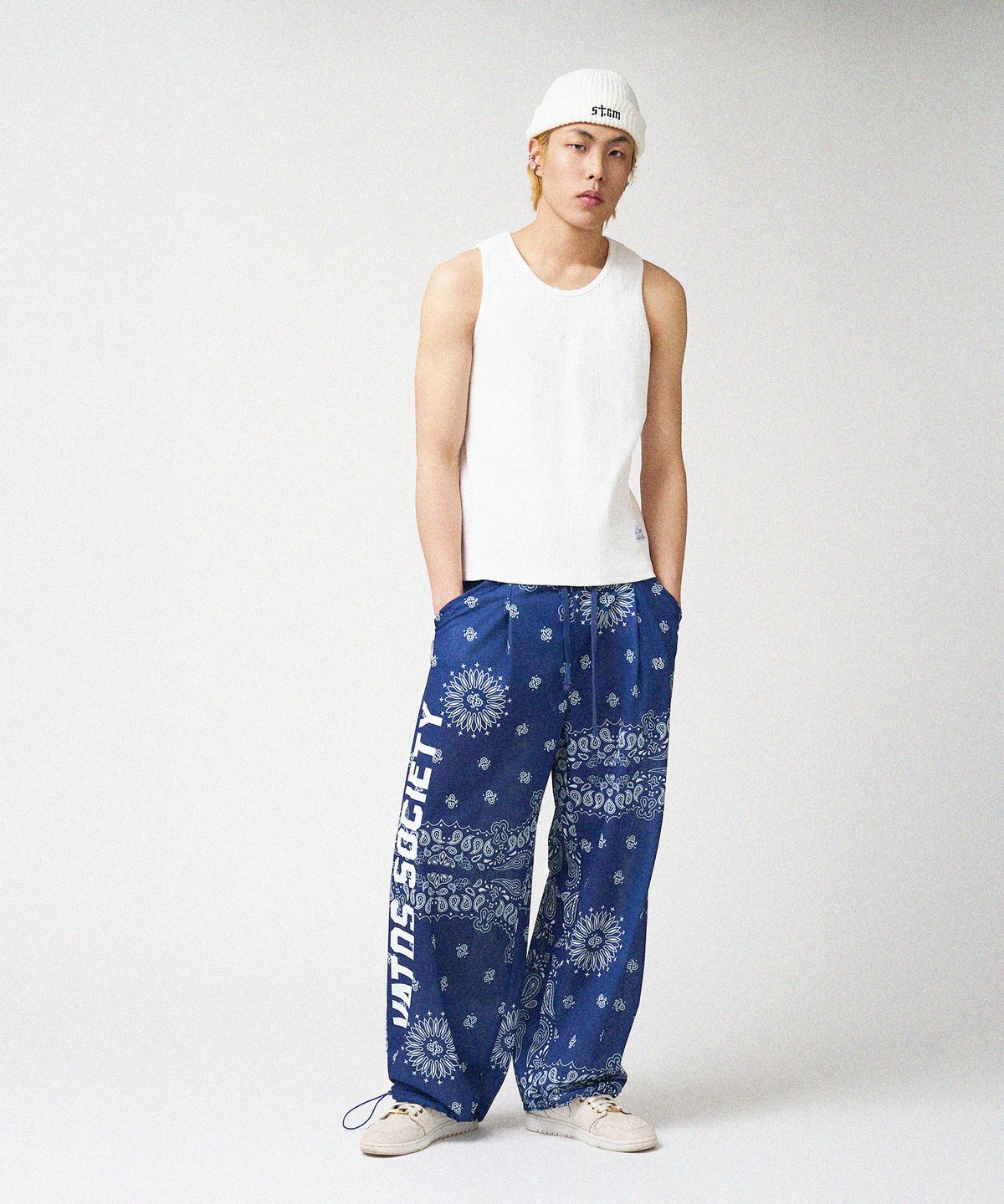 스티그마(STIGMA) Muscle Fit STGM Logo Sleeveless White