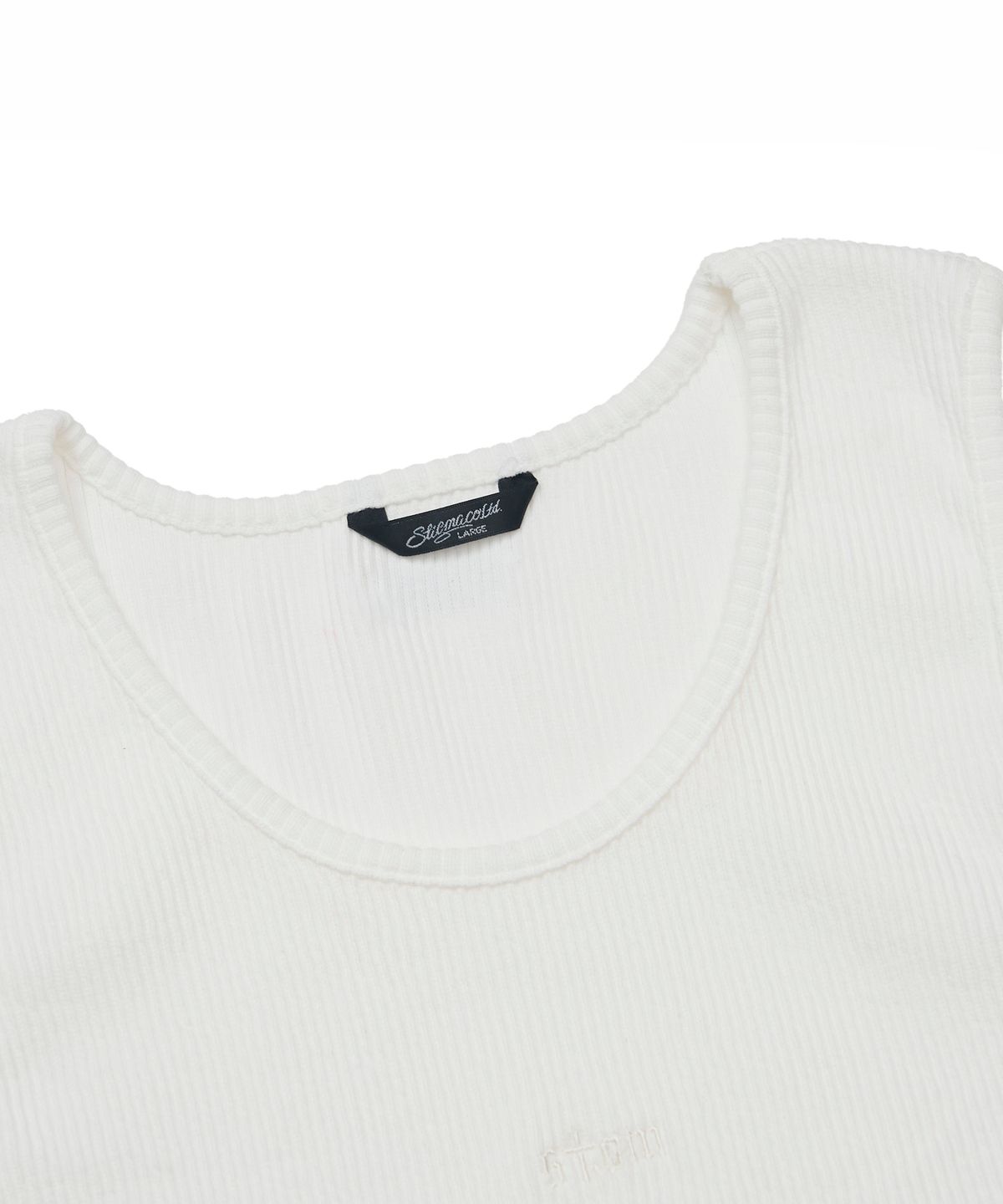 스티그마(STIGMA) Muscle Fit STGM Logo Sleeveless White