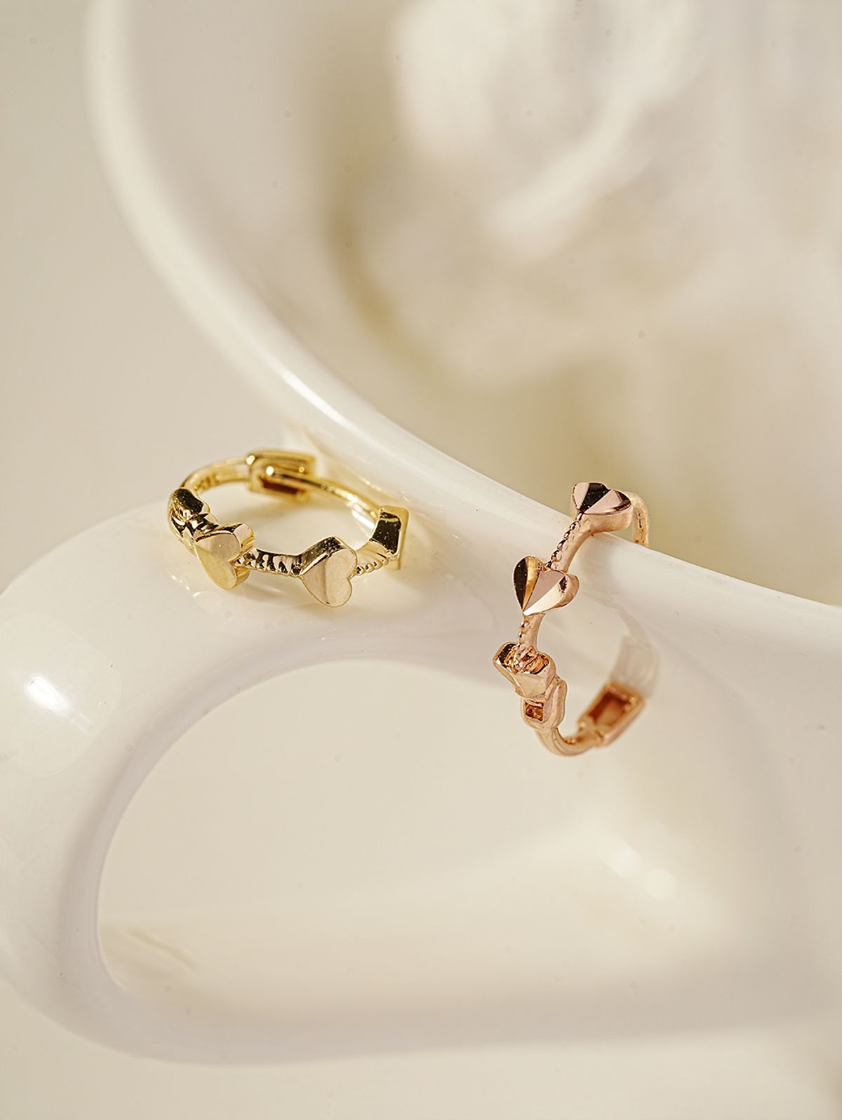 미니멀피어싱(MINIMALPIERCING) 14K 18K 도트 하트 원터치 링 귀걸이