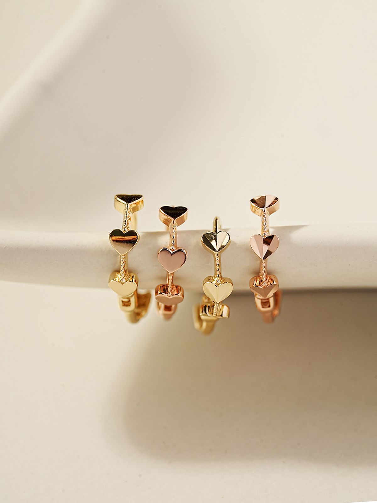 미니멀피어싱(MINIMALPIERCING) 14K 18K 도트 하트 원터치 링 귀걸이