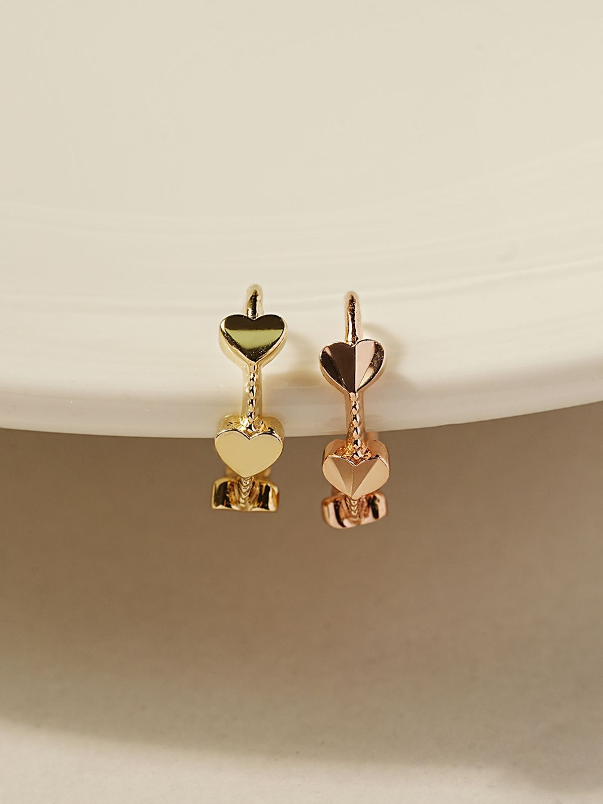 미니멀피어싱(MINIMALPIERCING) 14K 18K 도트 하트 원터치 링 귀걸이